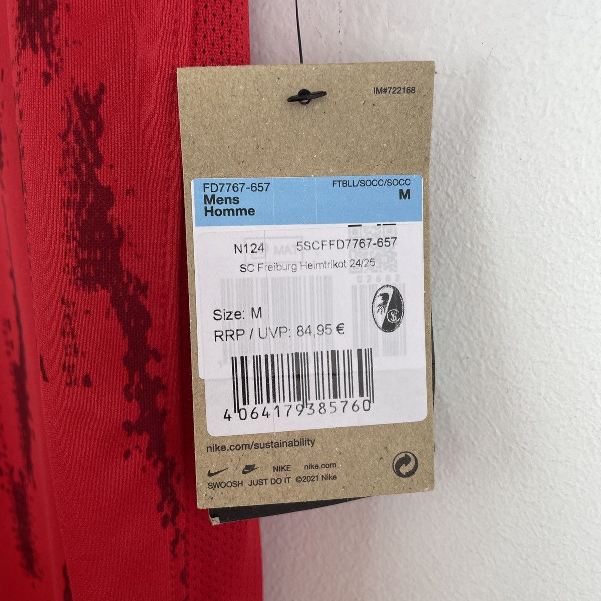 Nike SC Freiburg Home Nike Men’s Jersey Shirt 2024/2025 size M Size US M / EU 48-50 / 2 - 5 Thumbnail