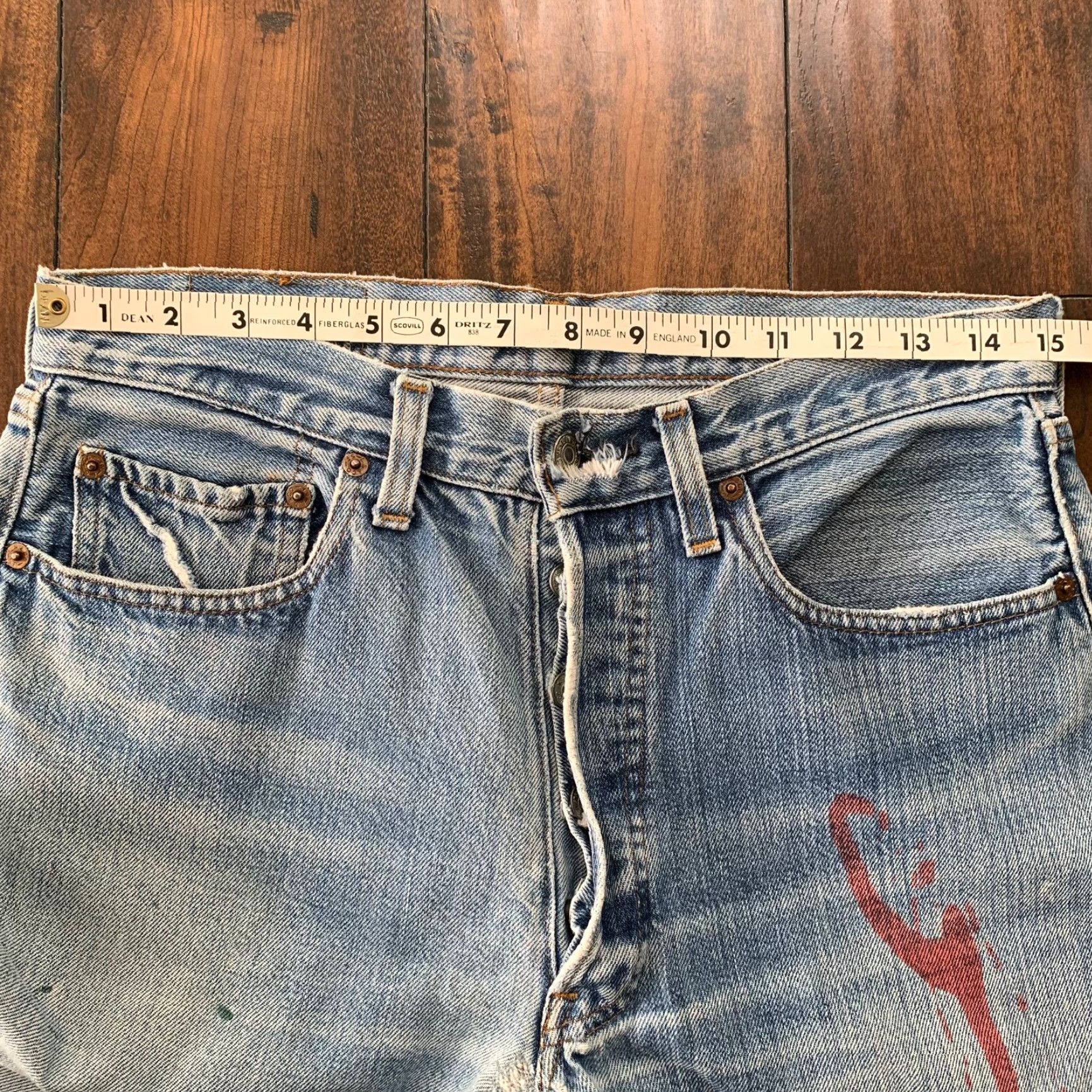 Levi's VINTAGE Levi's 501 XX Jeans Men's Straight Fit Denim 80s Redline USA 30x27, Distressed Classic, Cotton, Blue Size US 30 / EU 46 - 4 Thumbnail