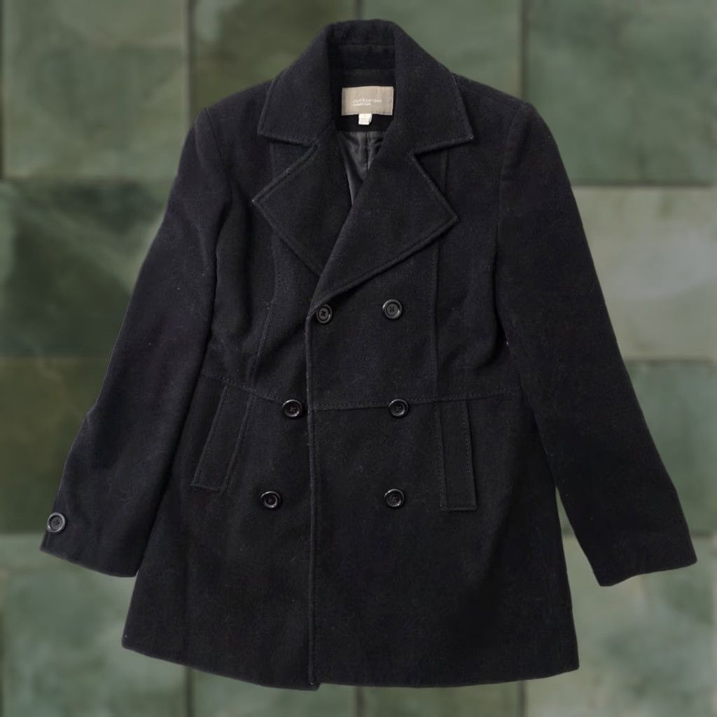 Croft & Barrow VINTAGE Croft Barrow Coat Womens Small Black Double Breasted Cashmere Wool Blend Pea Coat Mens? No. Size S / US 4 / IT 40 - 1 Thumbnail