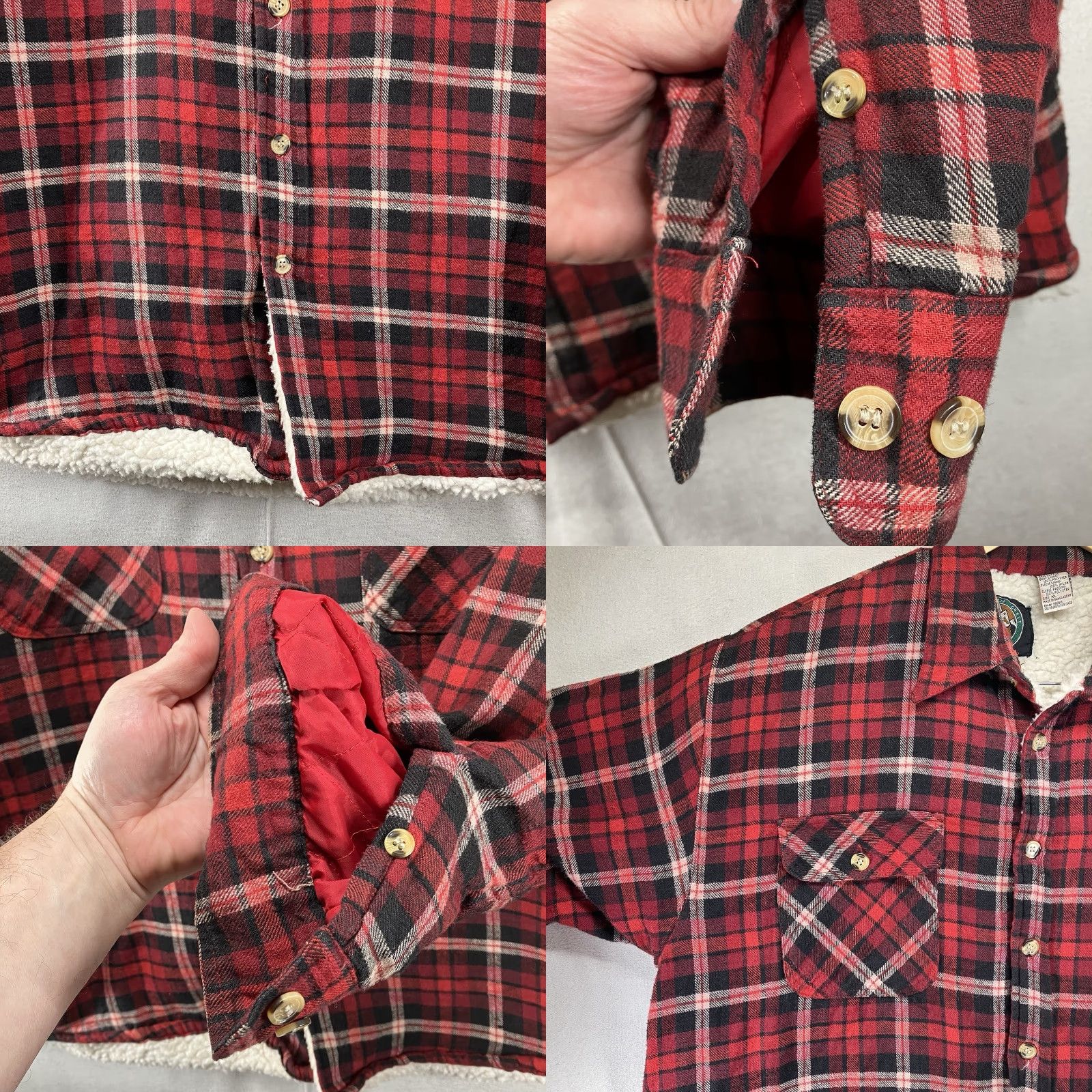 Vintage Vintage 90s Sherpa Lined Flannel Jacket XL Button Up HEAVYWEIGHT Shaket 52x32 Size US XL / EU 56 / 4 - 8 Thumbnail