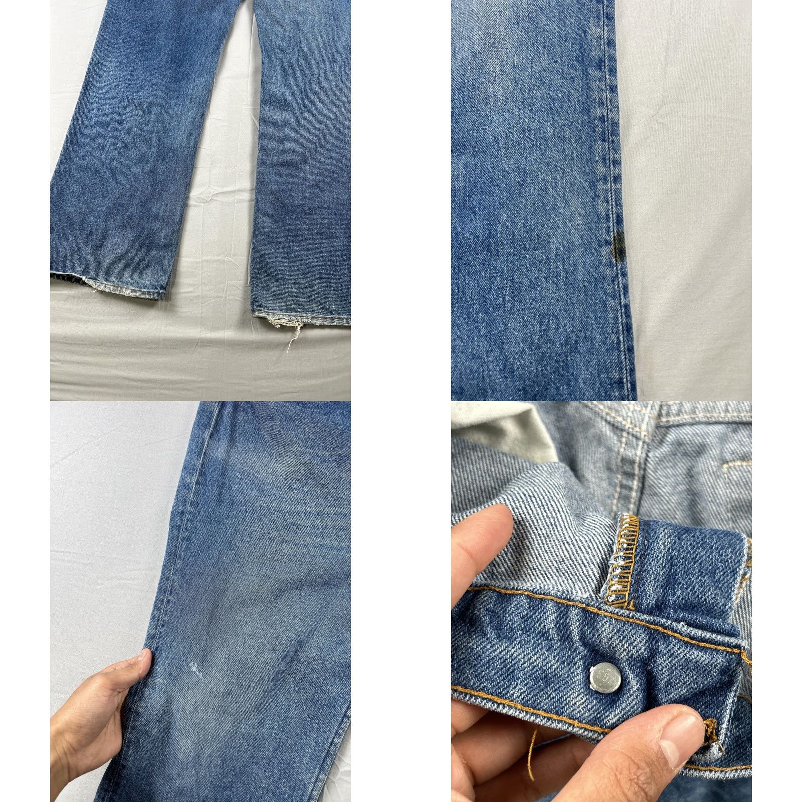 Levi's VINTAGE Levi's Jeans 517 38X31 Bootcut Men Blue 5-Pocket Distressed Relaxed Straight Belt Closure USA 90s Size US 38 / EU 54 - 8 Thumbnail