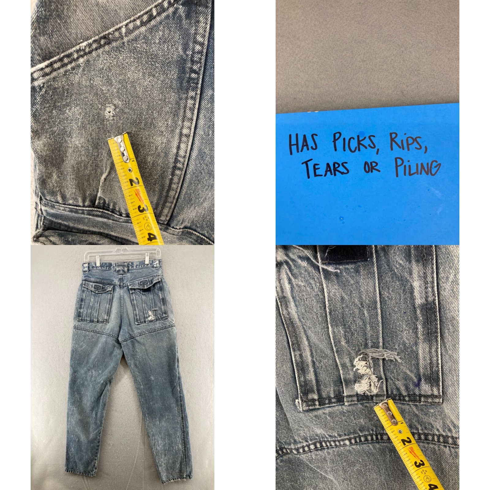 Vintage VINTAGE Sergio Jeans Womens Medium Cargo Blue Denim 28X30 Straight Jeans Womens Medium Blue 90s Mens Womens Girls Size 32" / US 10 / IT 46 - 8 Thumbnail
