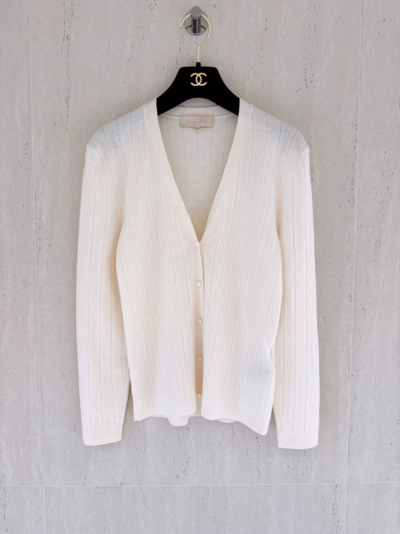 Loro Piana LORO PIANA Apricot colored cashmere wool knit cardigan Size XS / US 0-2 / IT 36-38 - 1 Thumbnail