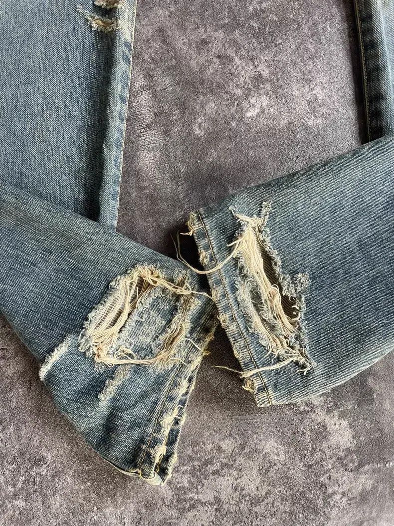Saint Laurent Paris Saint Laurent Paris Washed Cat Whiskers Destroyed Denim Je Size US 34 / EU 50 - 5 Thumbnail