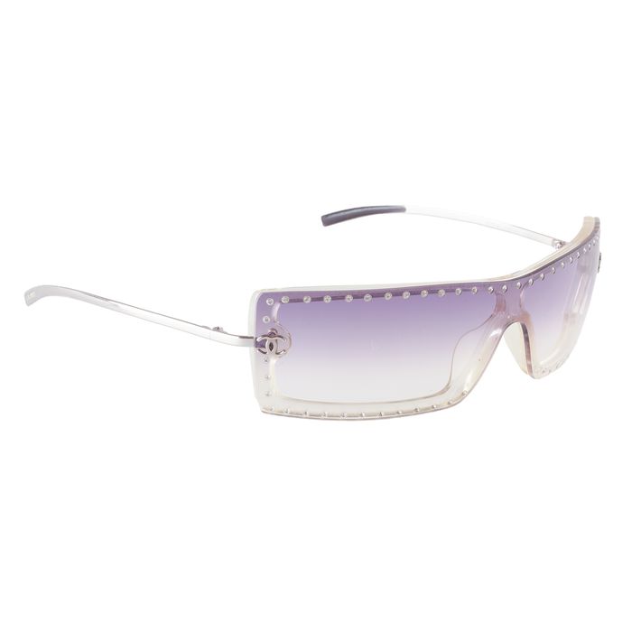 Chanel Chanel 5077-B CC Logo Shield Sunglasses with Rhinestones