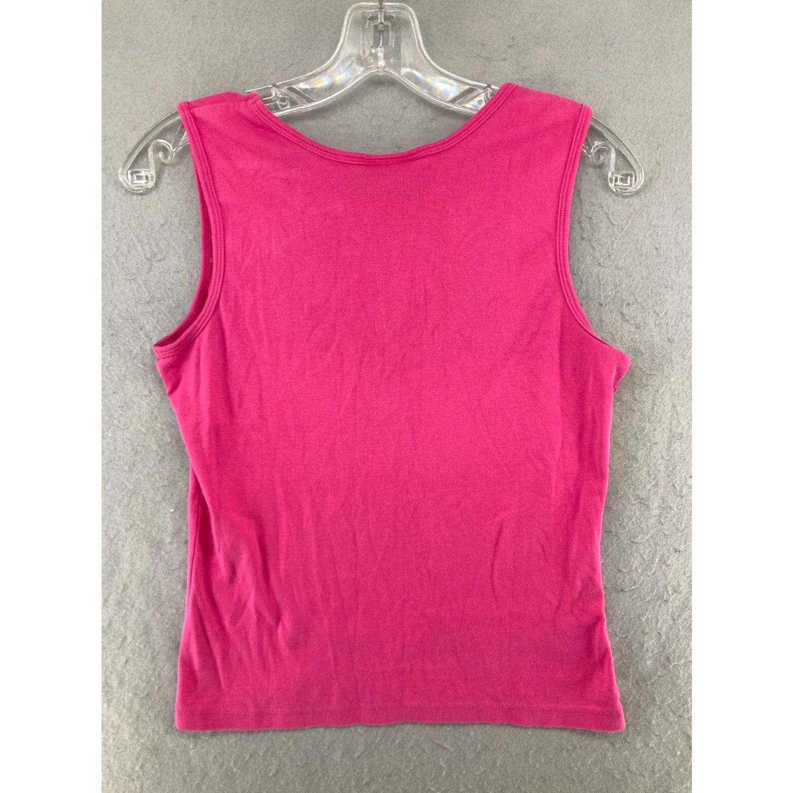 Pinko VINTAGE Curves Tank Women M Pink Slim 100% Cotton Sleeveless Scoop Neck Pullover Athletic Activewear Short? Size M / US 6-8 / IT 42-44 - 7 Thumbnail
