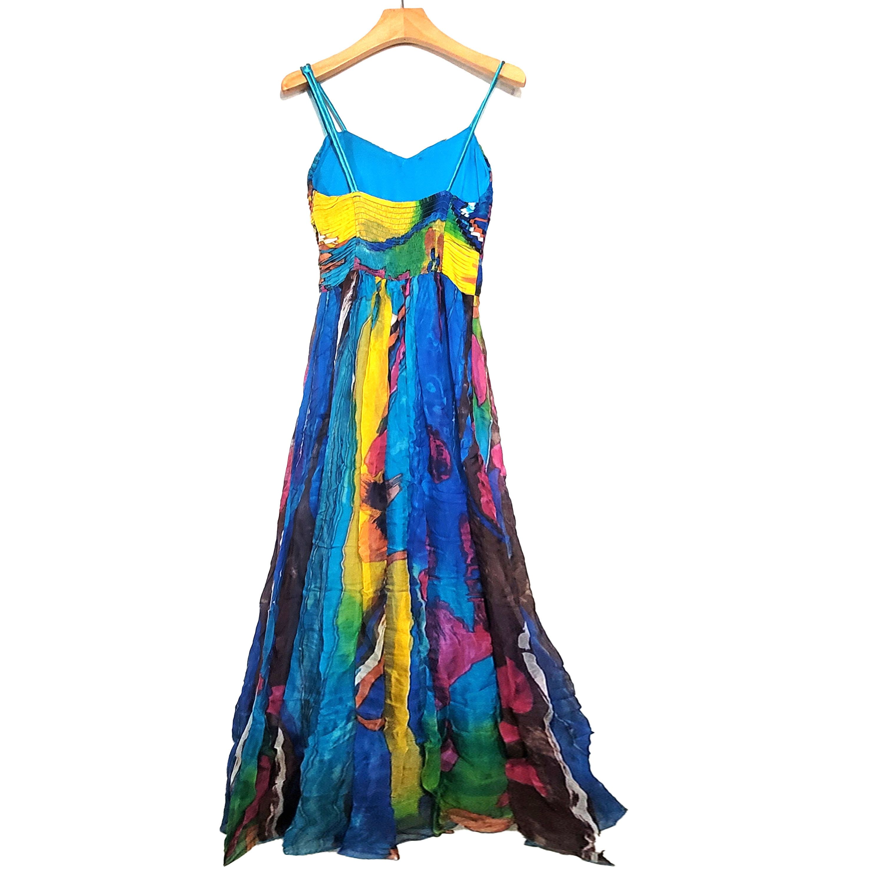 Other Women's Size XXS Long Silk Sleeveless Maxi Dress SCR026 Size XXS / US 00 / IT 34 - 2 Thumbnail