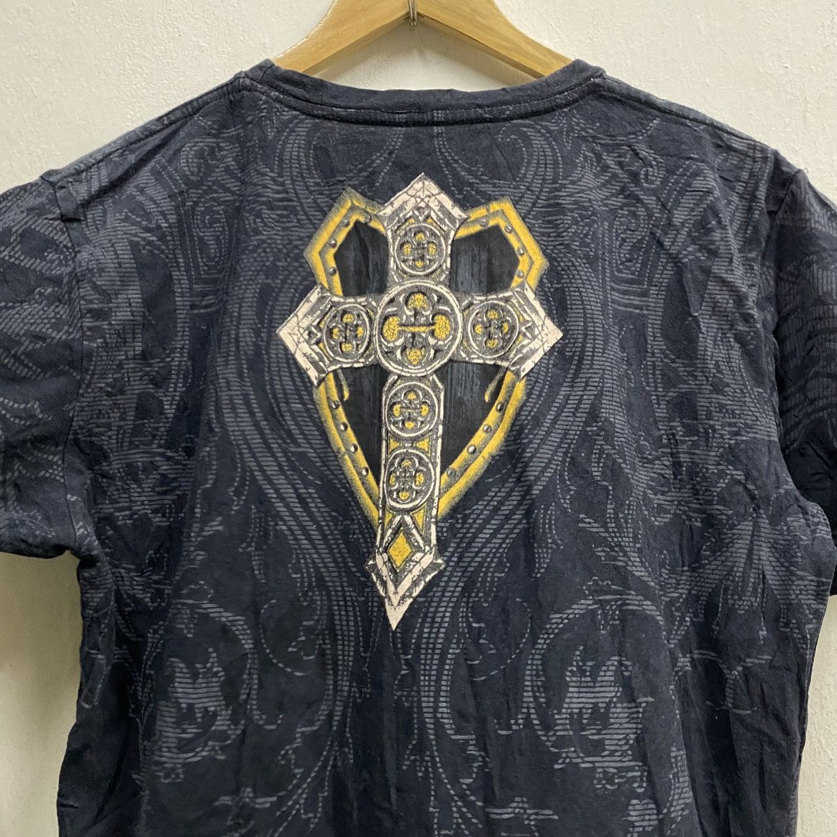 Affliction × Vintage Affliction Skull Cross Grunge Cyber Y2K Style T-Shirt Size US L / EU 52-54 / 3 - 4 Thumbnail