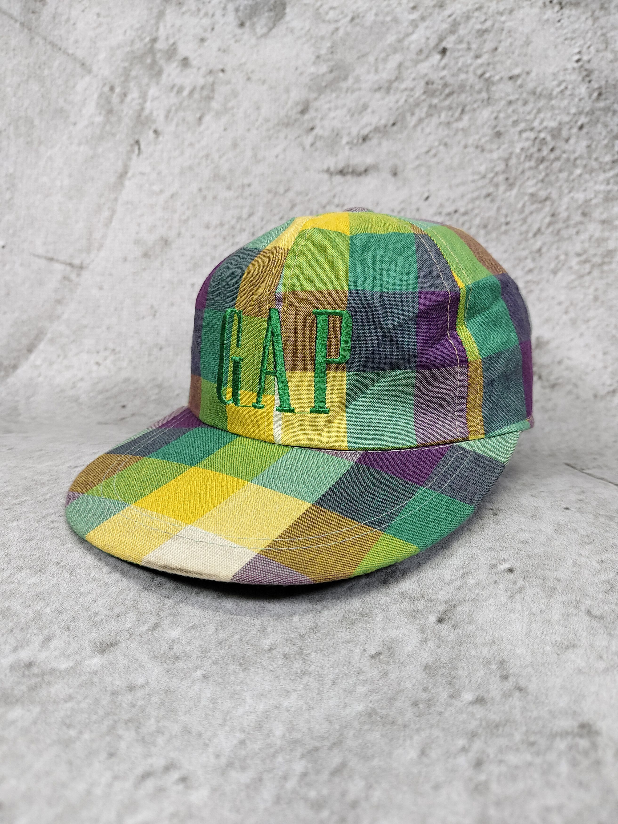 Gap 80s GAP- Logo Embroidery Plaid Casual Streetwear Retro Cap Size ONE SIZE - 2 Thumbnail