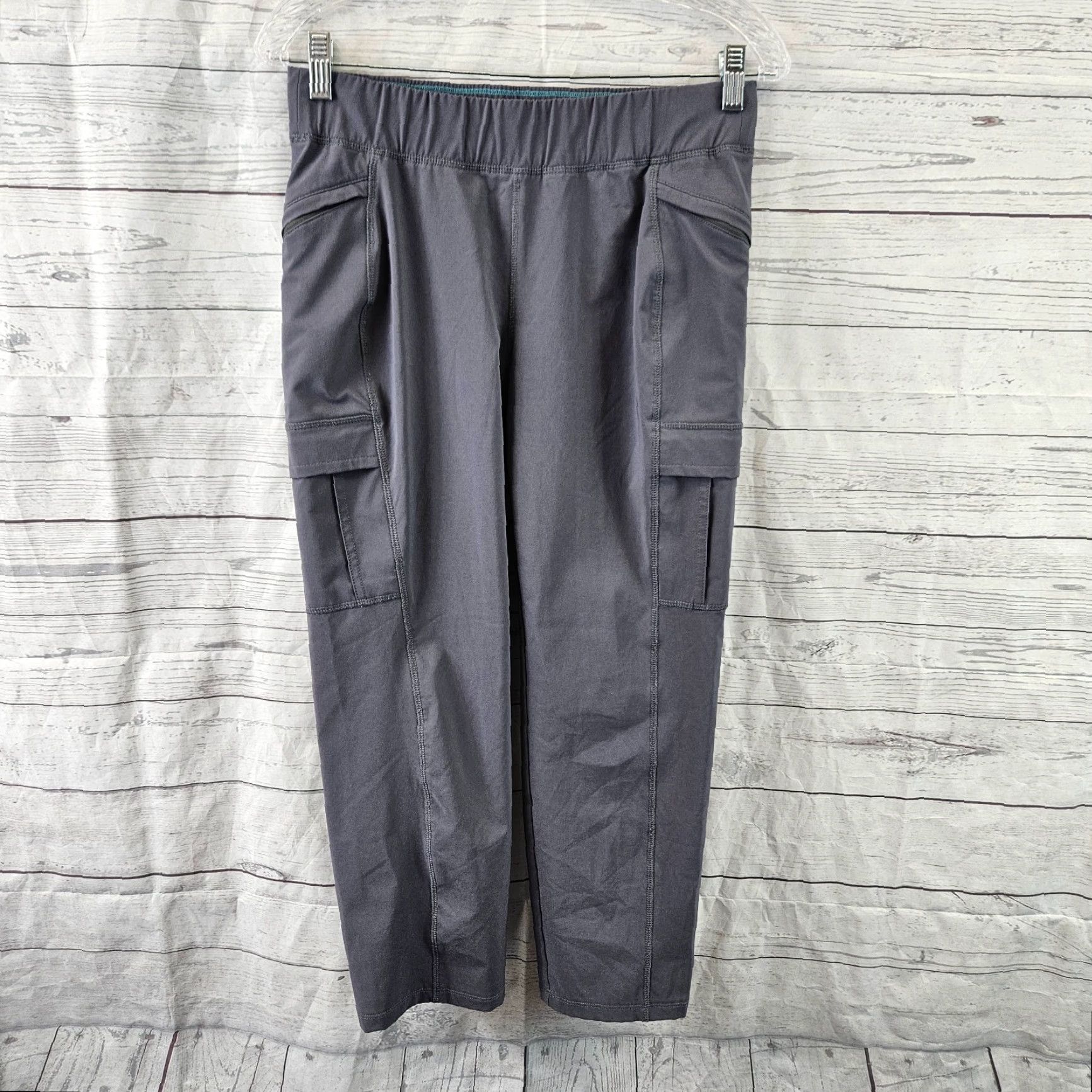 Eddie Bauer Eddie Bauer Womens Cropped Pants Sz 6 Gray Pull On Mid Rise Cargo Pockets Size 28" / US 6 / IT 42 - 2 Thumbnail