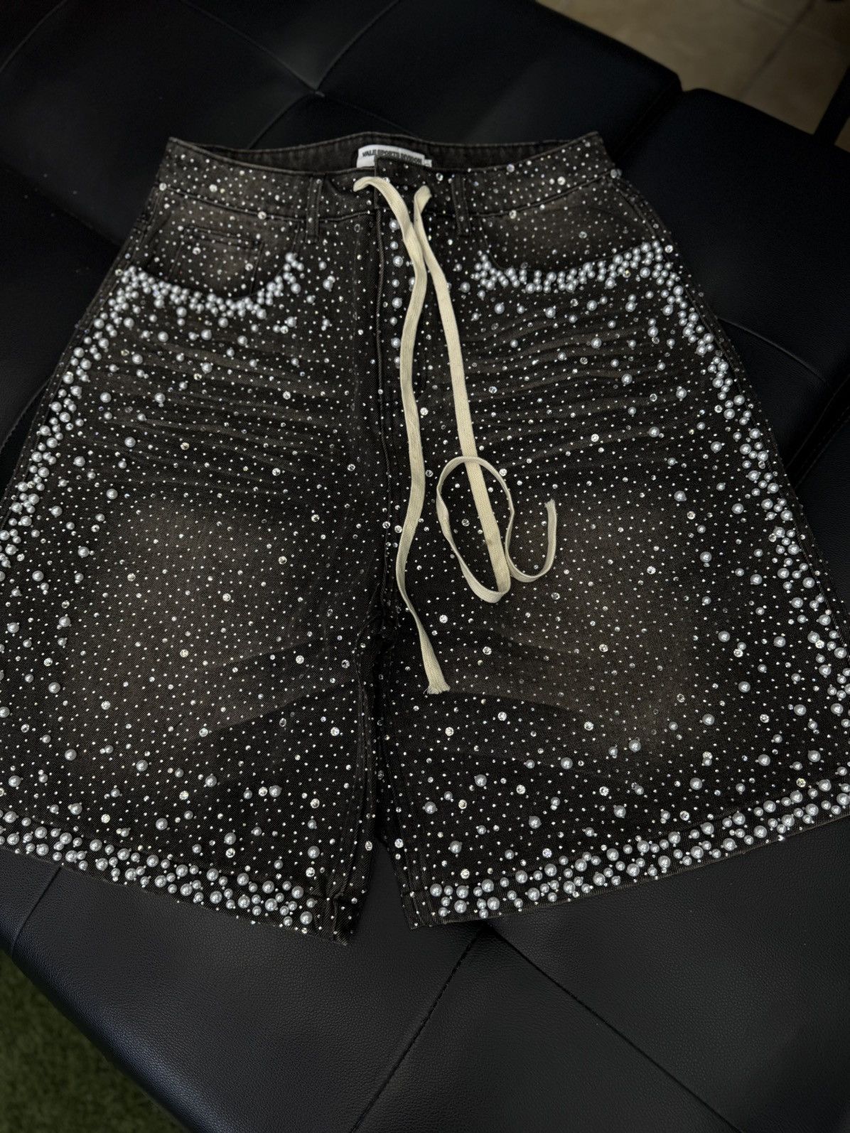 Vale Valley Vale Rhinestone Shorts Black Size 30 (NEW) Size US 30 / EU 46 - 3 Thumbnail
