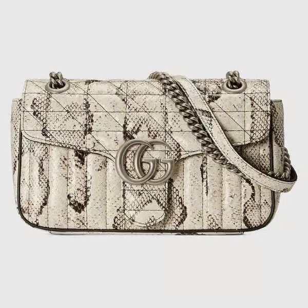 Gucci o1s1wg110225 Size: OS / Python Skin Shoulder Bag in Neutral Size ONE SIZE - 1 Thumbnail