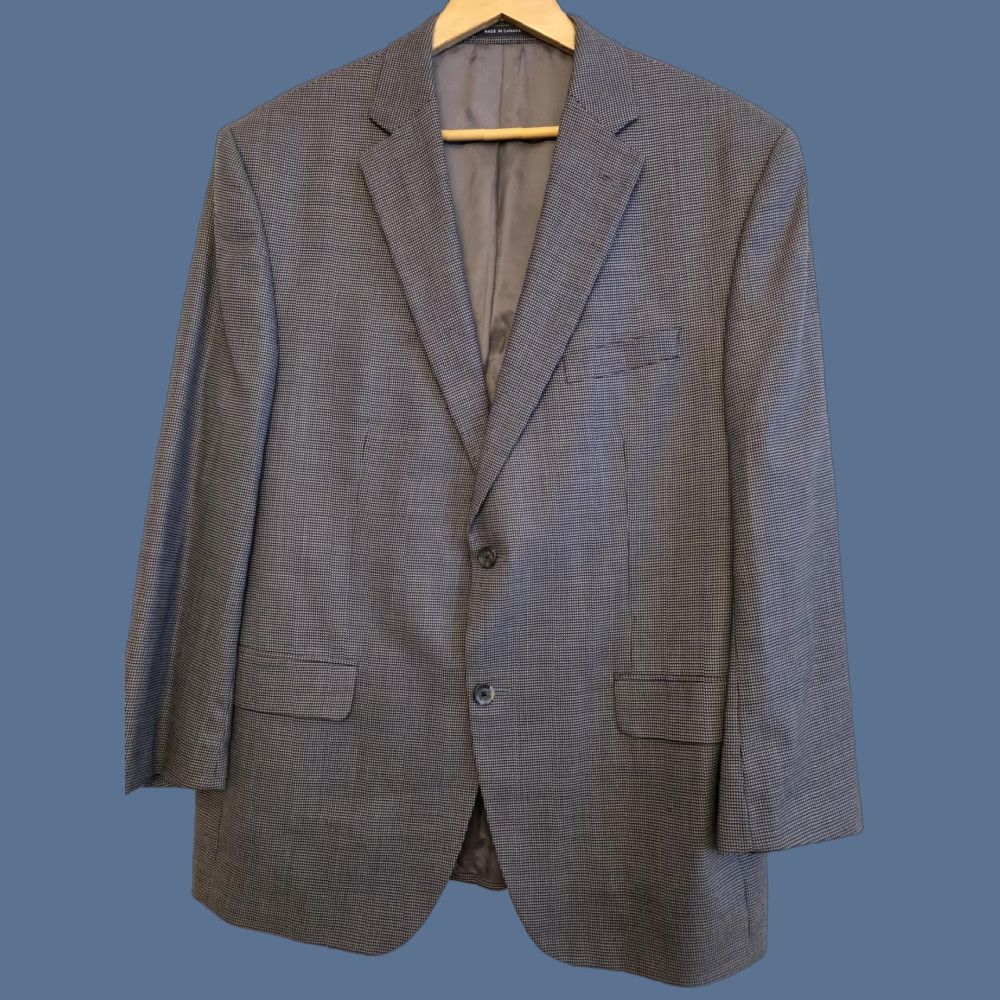 Cremieux Cremieux Blazer Sport Coat Mens 44 Gray Wool Check Loro Piana Jacket READ Size 44R - 1 Thumbnail
