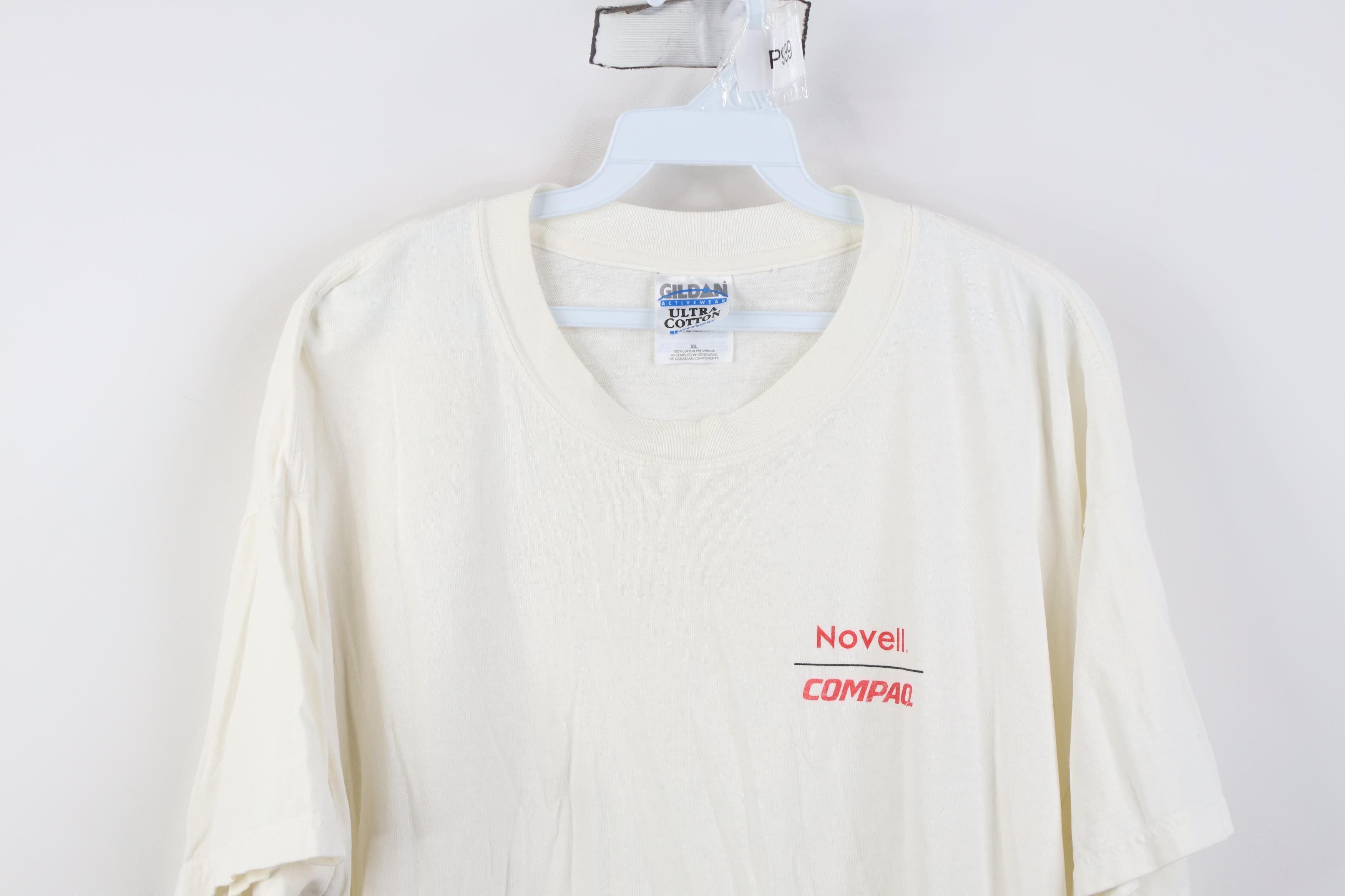 Vintage Vintage 90s Y2K Novell Compaq Computers Short Sleeve T-Shirt Size US XL / EU 56 / 4 - 2 Thumbnail