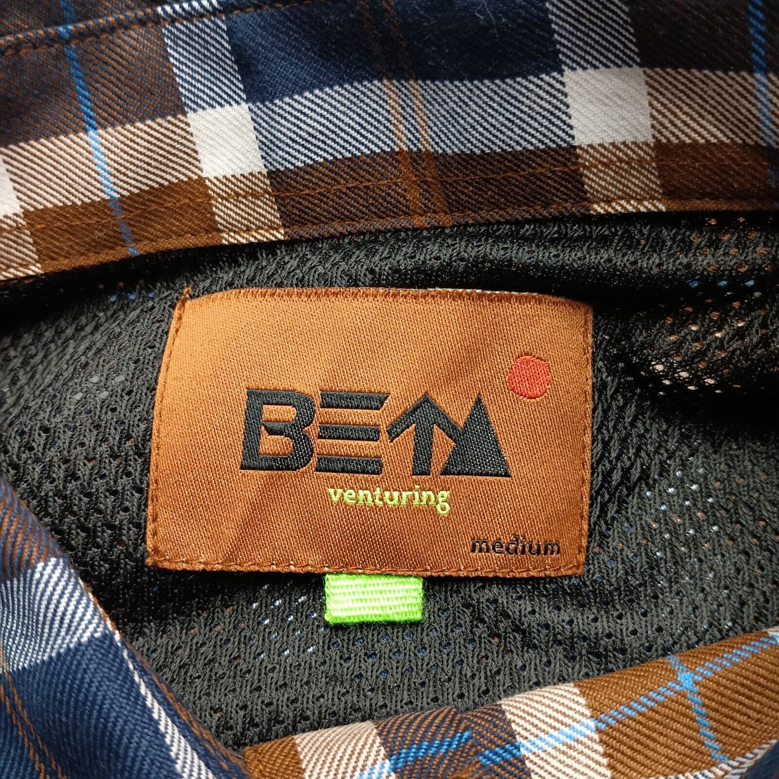 Betabrand Beta Venturing Plaid Series Shirt Men's M Navy Blue Brown Size US M / EU 48-50 / 2 - 5 Thumbnail