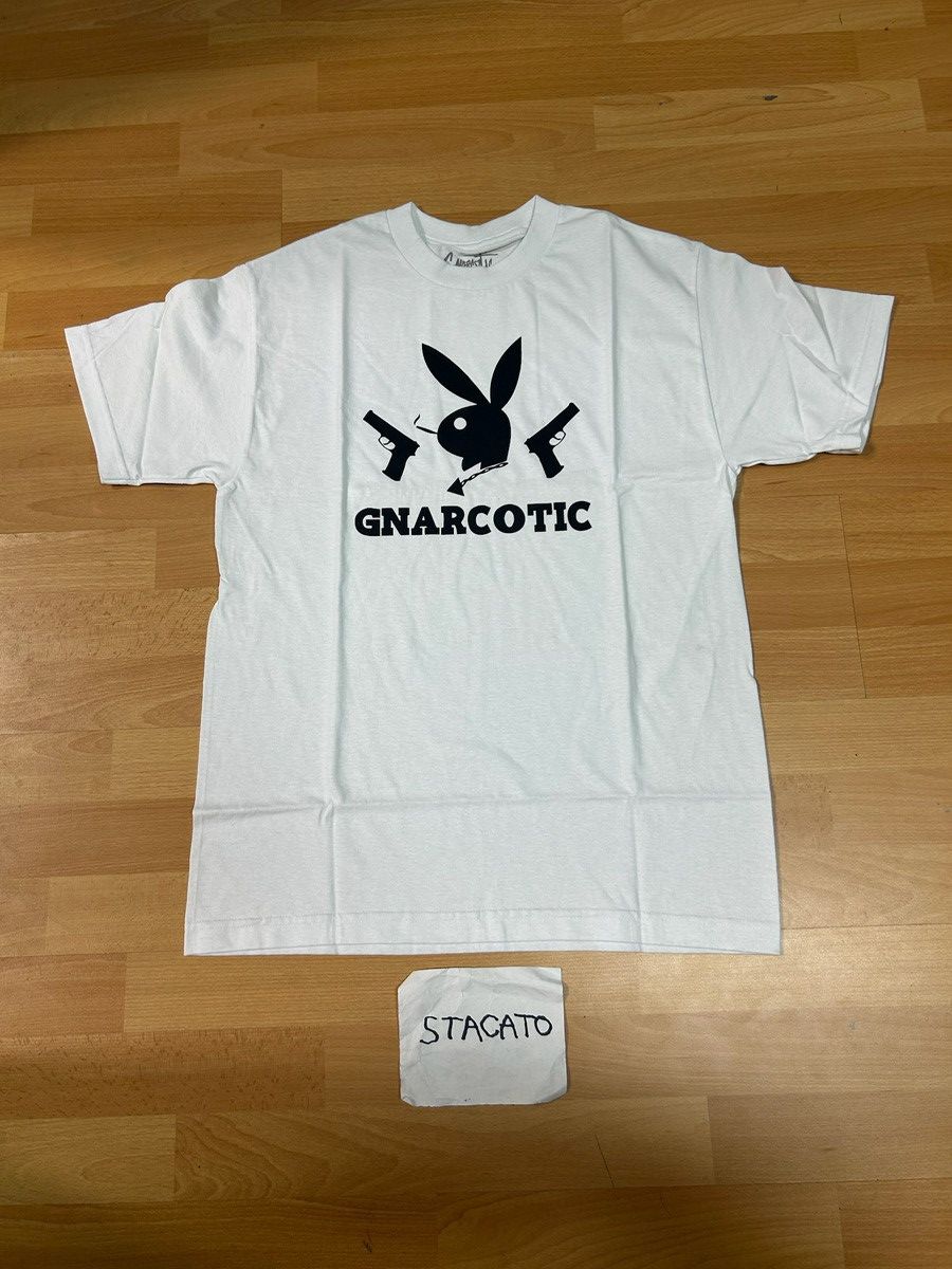 Gnarcotic × Rap Tees Gnarcotic Lil Gnar Playboy Bunny Pistol Tee White Size US M / EU 48-50 / 2 - 1 Thumbnail