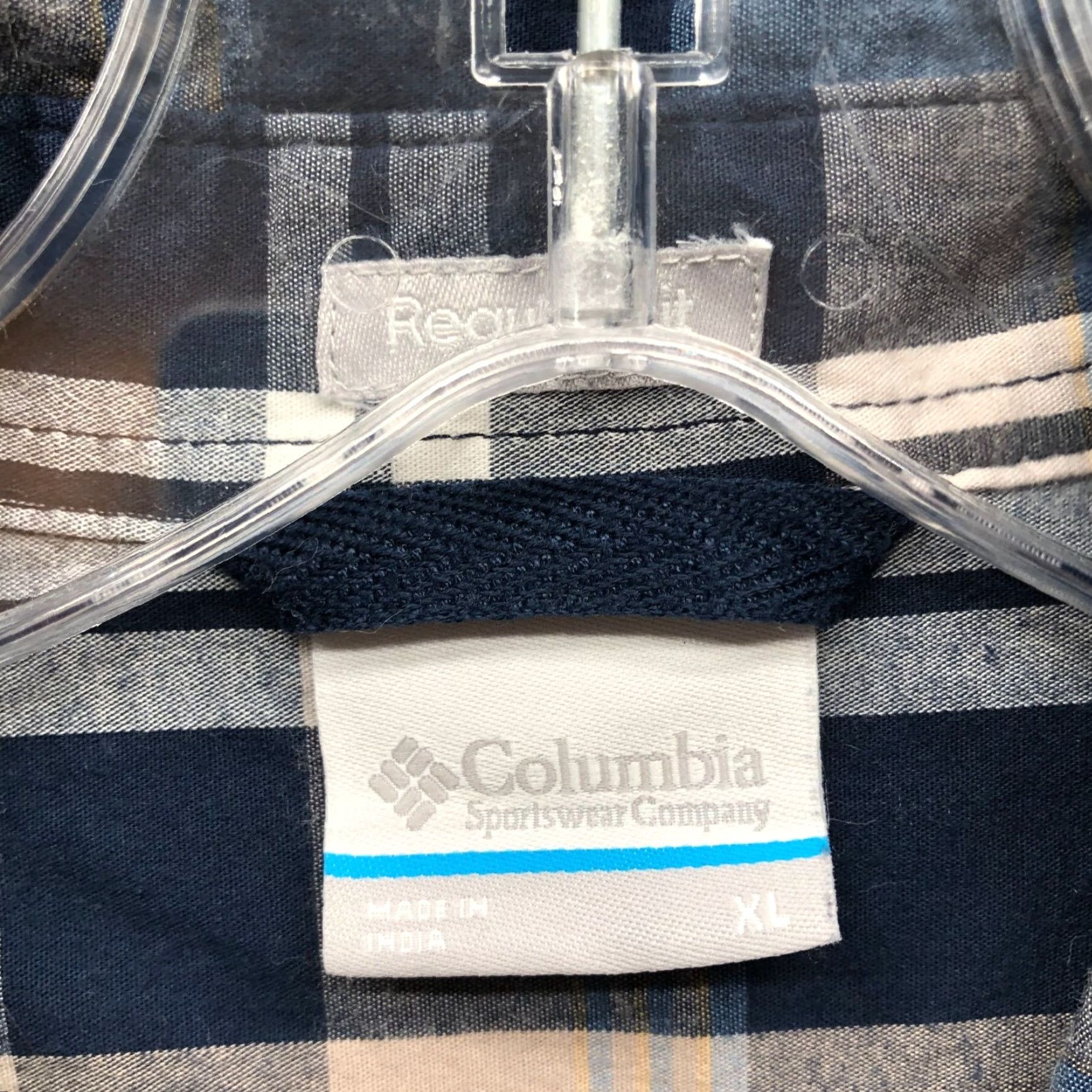 Vintage Columbia Short Sleeve Shirt Mens XL Regular Fit Button Down Blue Plaid Stretch Size US XL / EU 56 / 4 - 5 Thumbnail