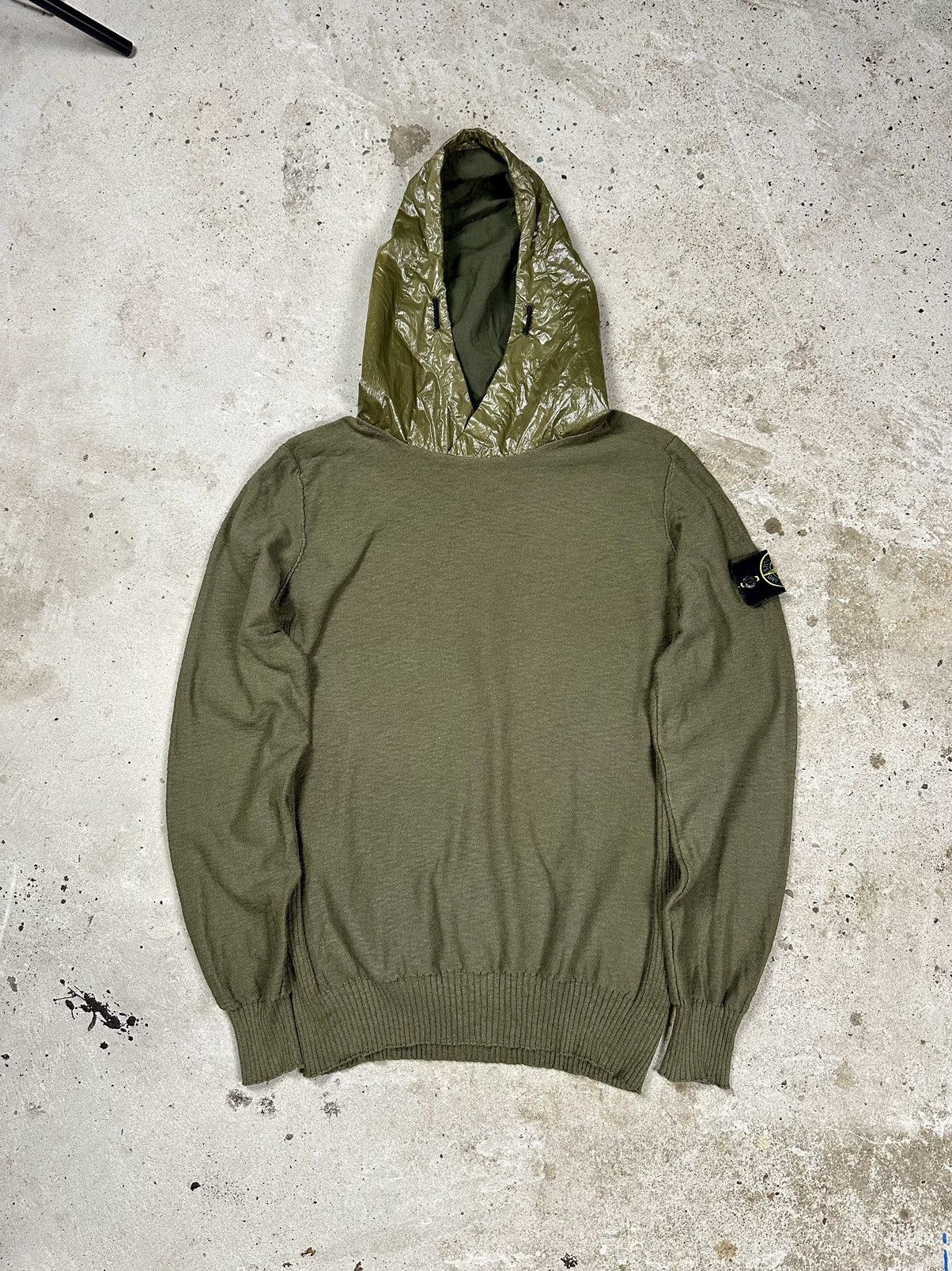Massimo Osti × Stone Island Stone Island Nylon Hooded Knit Sweater Khaki Size US S / EU 44-46 / 1 - 1 Thumbnail
