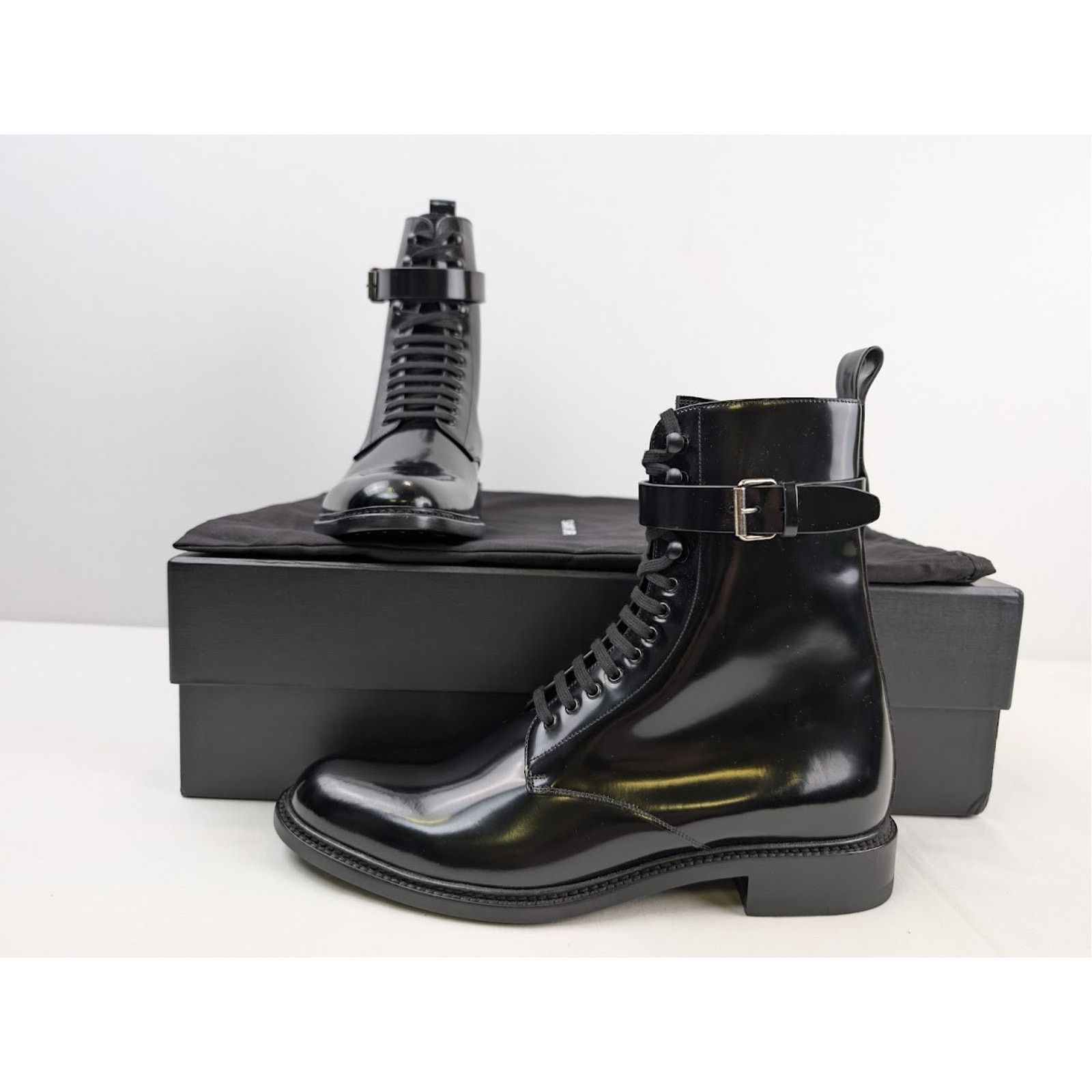 Saint Laurent Paris o1rshd1 Army 20 Lace Up Boots in Nero Size US 12 / EU 45 - 16 Thumbnail