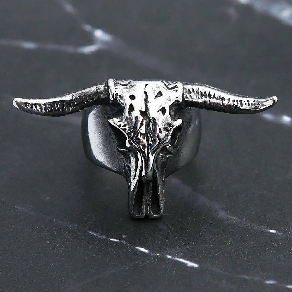 Other Retro Bull Skull Ring Size ONE SIZE - 5 Thumbnail