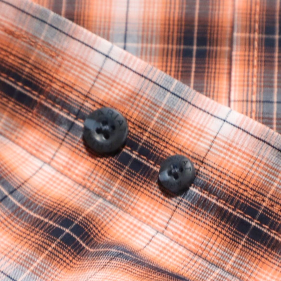 Ariat Ariat Pro Series Plaid Button Down Shirt Blaze Orange Men's XL Shirt Mens XL Blaze Orange Plaid Pro Series Cotton Blend Long Sleeve Button Down Shirt Size US XL / EU 56 / 4 - 6 Thumbnail