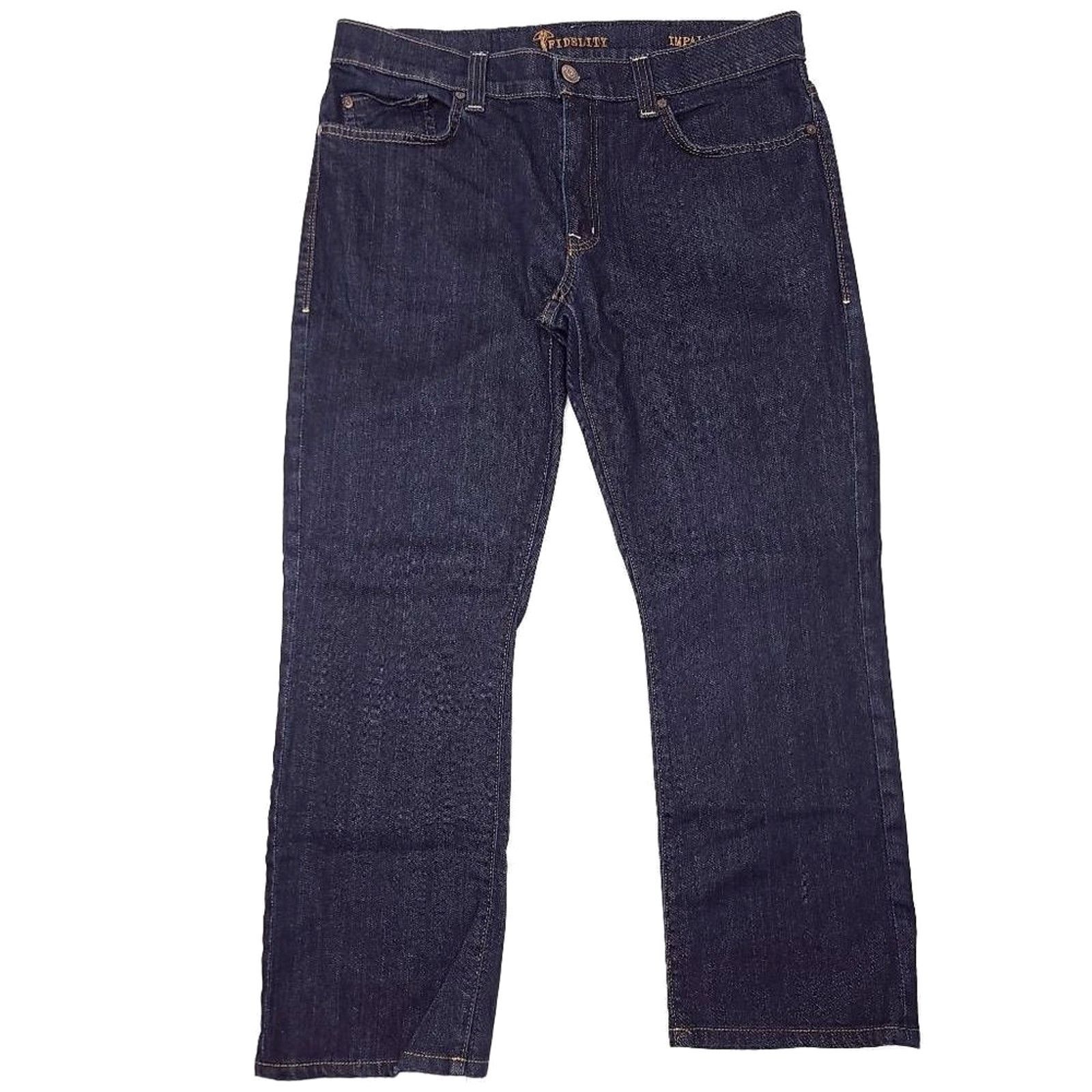Fidelity Fidelity Impala Jeans 36x27 Blue Stretch Cotton Straight USA Size US 36 / EU 52 - 1 Thumbnail