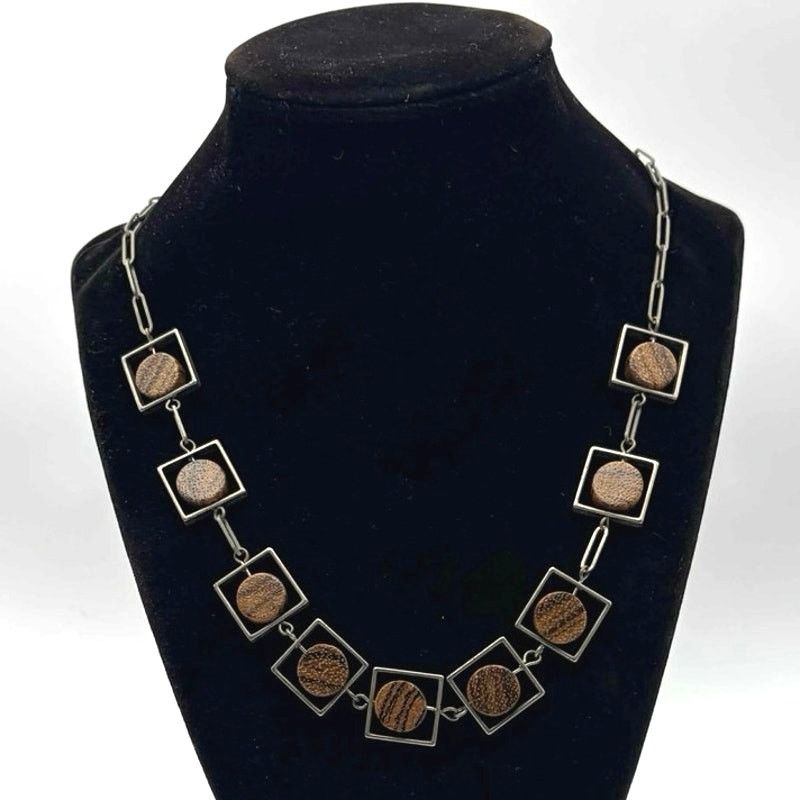 Other Silver & Brown Boho Necklace Size ONE SIZE - 2 Thumbnail