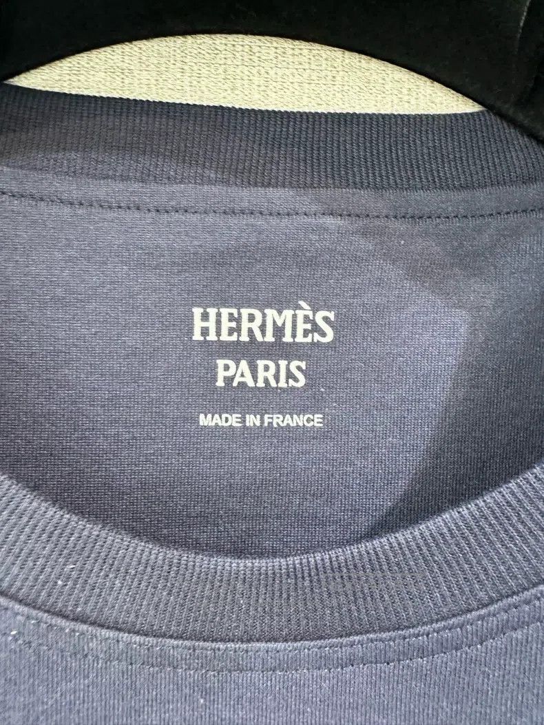Hermes Hermes Blue pocket embroidered T-shirt Size XS / US 0-2 / IT 36-38 - 2 Thumbnail