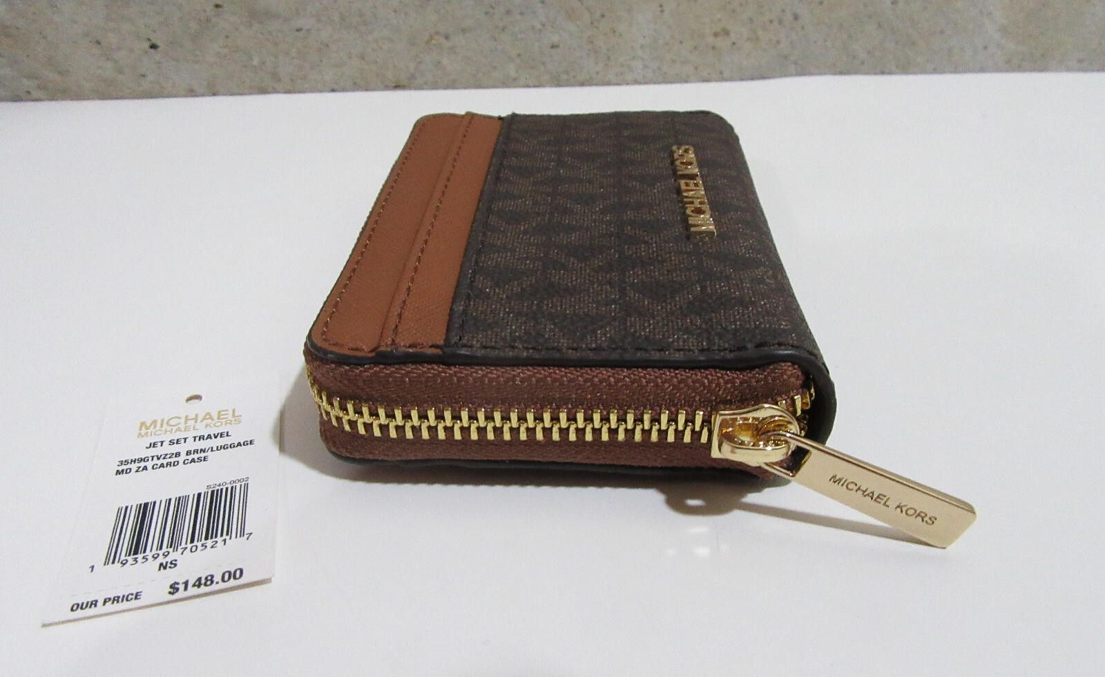 Michael Kors Michael Kors Womens Med Zip Around Card Cas Brown/Luggage Size ONE SIZE - 12 Thumbnail