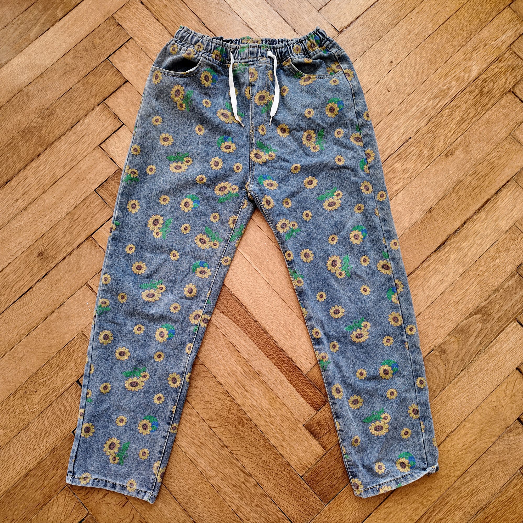 Other Sunflower Print Denim Pants Stretch Waist W30 Size US 30 / EU 46 - 5 Thumbnail