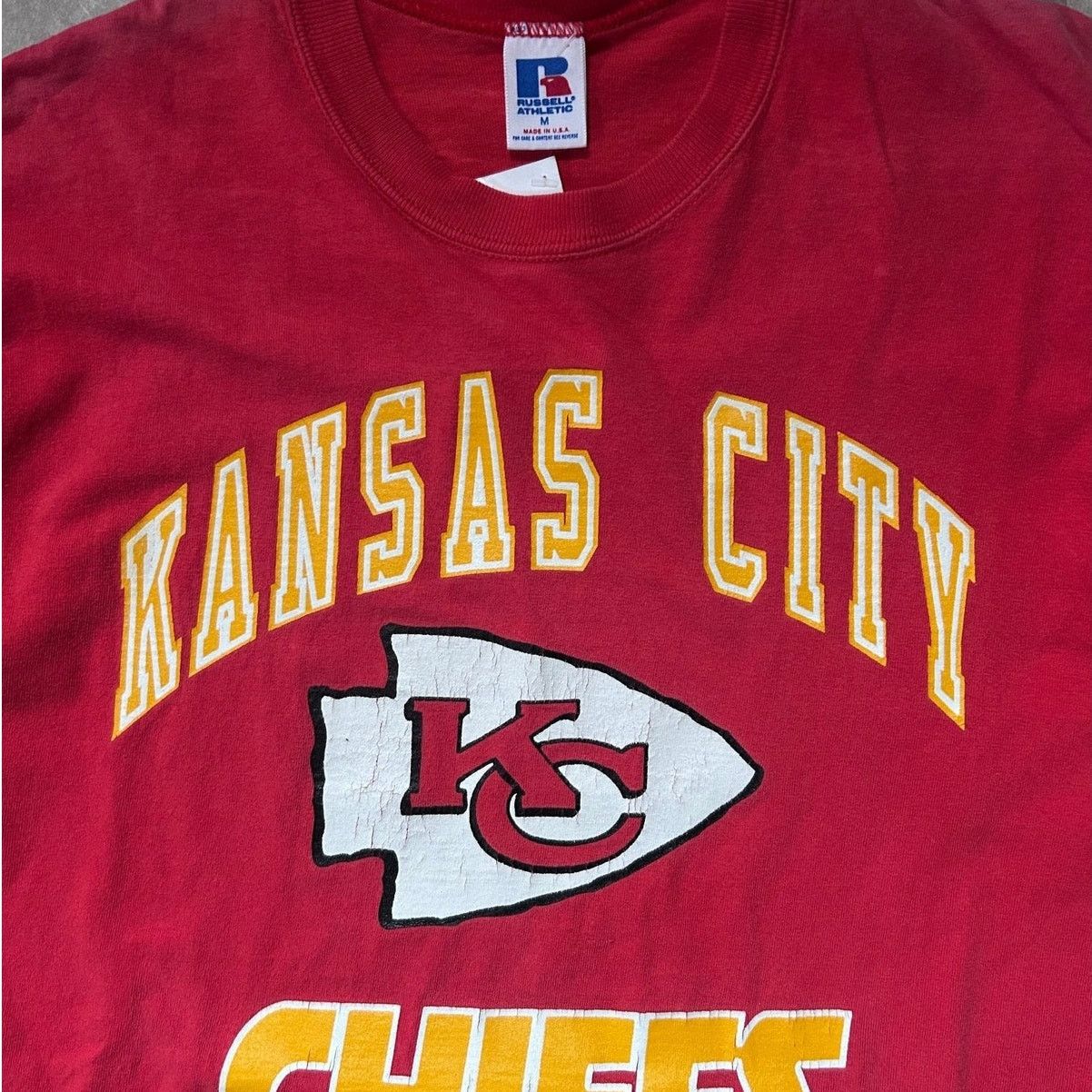 Russell Athletic 90s Vintage Kansas City Chiefs Russell Red T Shirt Size M Size US M / EU 48-50 / 2 - 2 Thumbnail