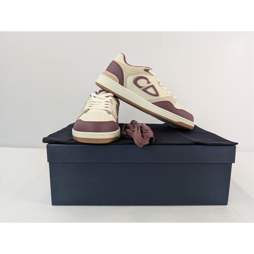 Dior o1rshd1 Leather Low Top Sneaker in Beige / Viole Size US 10 / EU 43 - 20 Thumbnail