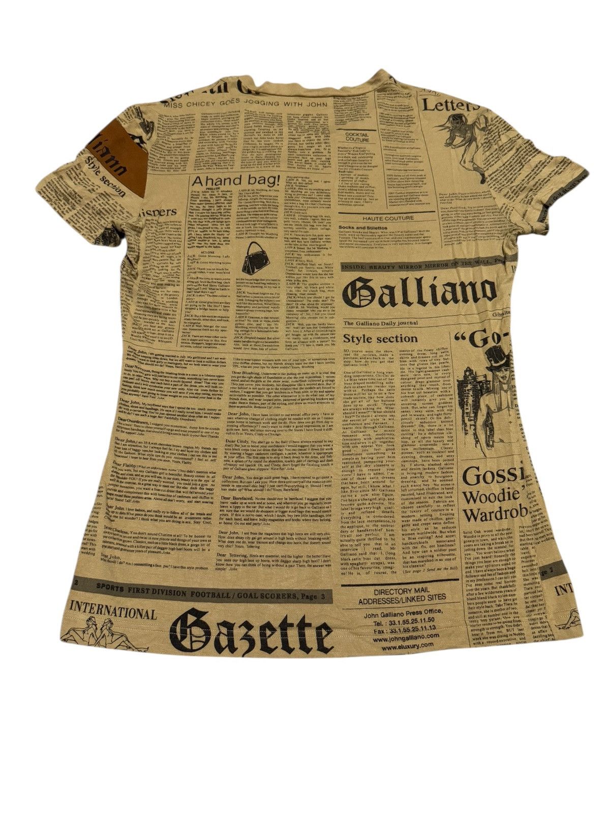 Jean Paul Gaultier × John Galliano RARE! Galliano Newspaper Shoulder Suede Single Pocket Shirt Size US M / EU 48-50 / 2 - 3 Thumbnail