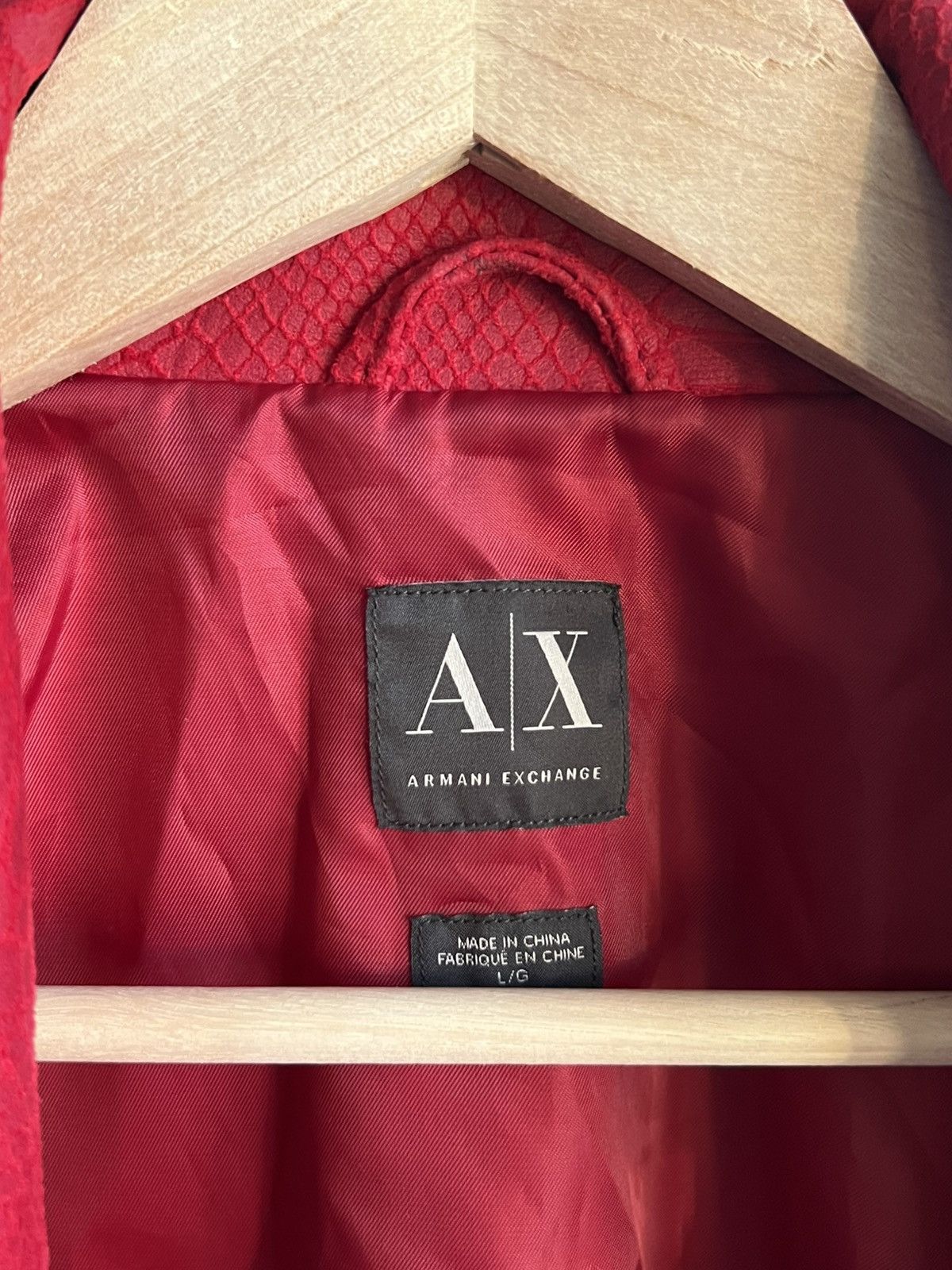 Armani Exchange Armani Exchange Faux Leather Avant Garde Red Jacket Size L / US 10 / IT 46 - 10 Thumbnail