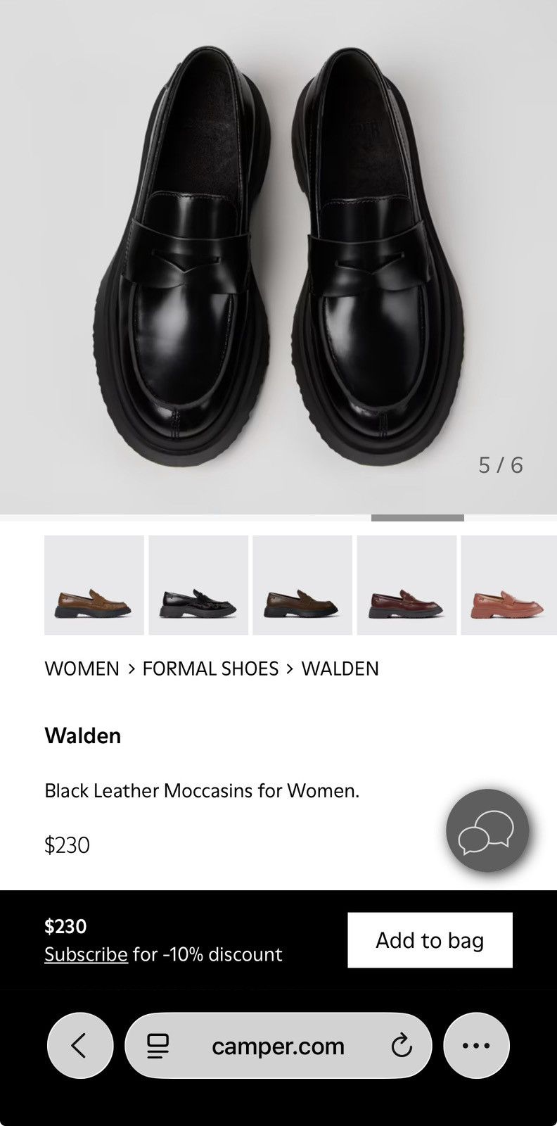 Women’s Camper Walden Loafers in Black, Women's (Size 9) — image 5 of 6
