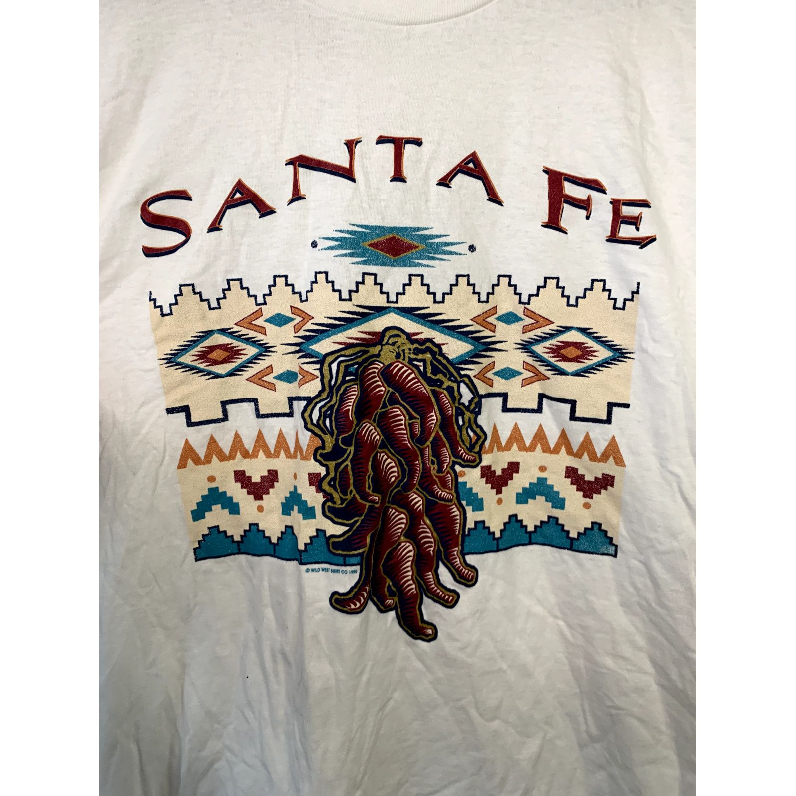 Jerzees Vintage New Mexico Shirt Santa Fe Red Chili Print White Tee Size US L / EU 52-54 / 3 - 2 Thumbnail