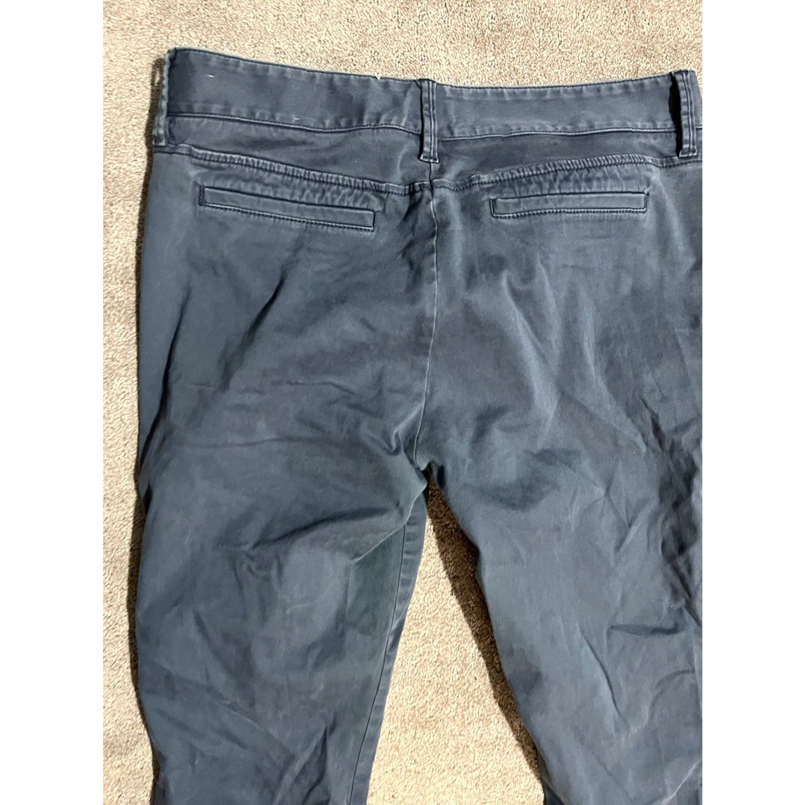 Ann Taylor VINTAGE Ann Taylor LOFT Women's Pants 14 Blue Tapered Leg Chino Casual Career Size 36" / US 14 / IT 50 - 4 Thumbnail