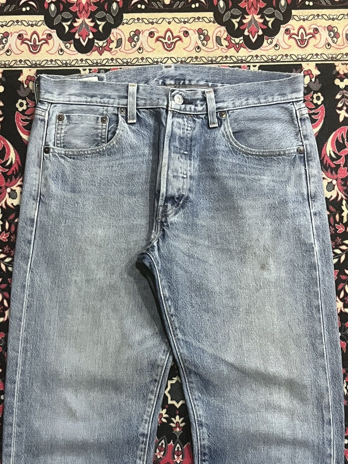 Levi's Levi’s 501 Big E Red Tab USA Flag Label Non Selvedge Jeans Size US 30 / EU 46 - 4 Thumbnail