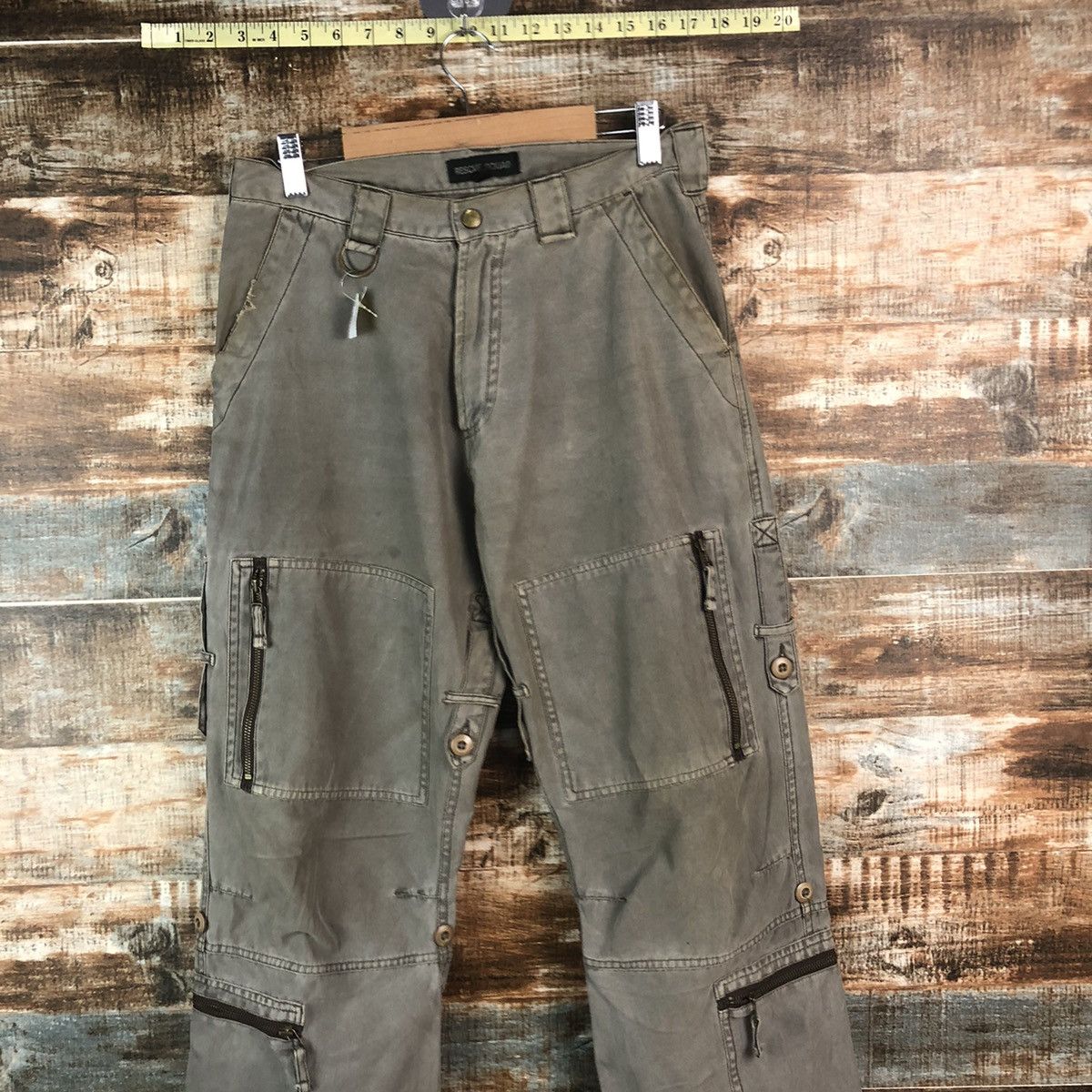 Japanese Brand DL Rescue World Gray Cargo Multipocket Pants #C666 Size US 27 - 2 Thumbnail