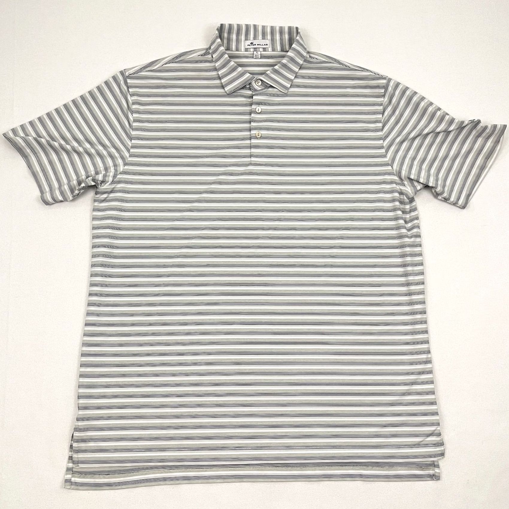Peter Millar Peter Millar Summer Comfort Polo Shirt Men XL Gray Striped Duke Golf Club Preppy Size US XL / EU 56 / 4 - 4 Thumbnail