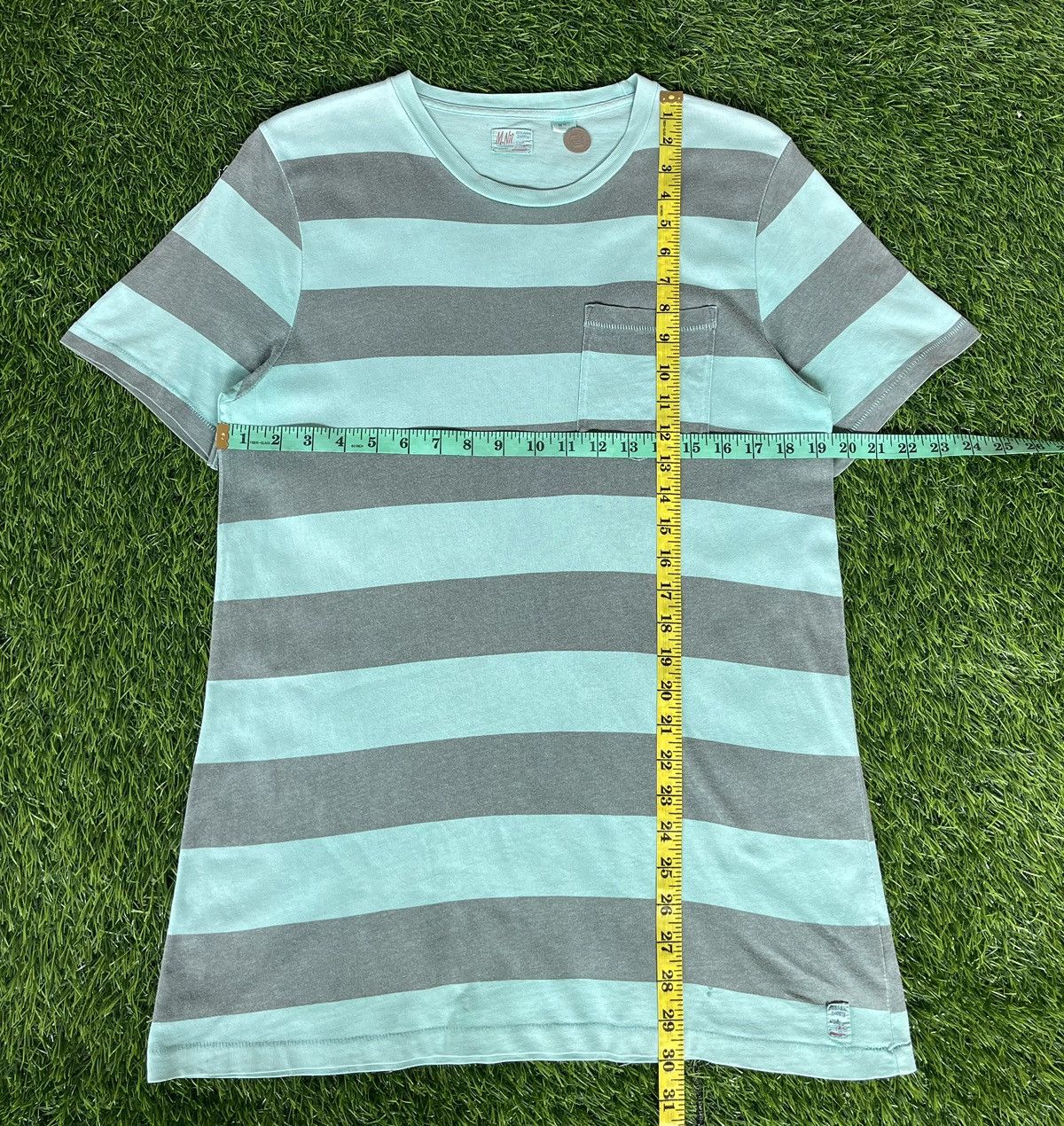 M.Nii Vintage’y2k🔥M.NII🔥Striped Plain Pocket Faded Tshirt Usa Size US M / EU 48-50 / 2 - 11 Thumbnail