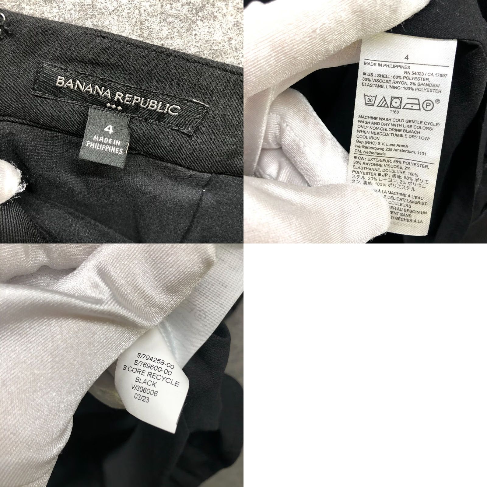 Banana Republic Banana Republic Pencil Skirt Womens 4 Black Back Slit Career Workwear Polyester Blend Zipper Knee Length Vintage No Size 27" / US 4 / IT 40 - 8 Thumbnail