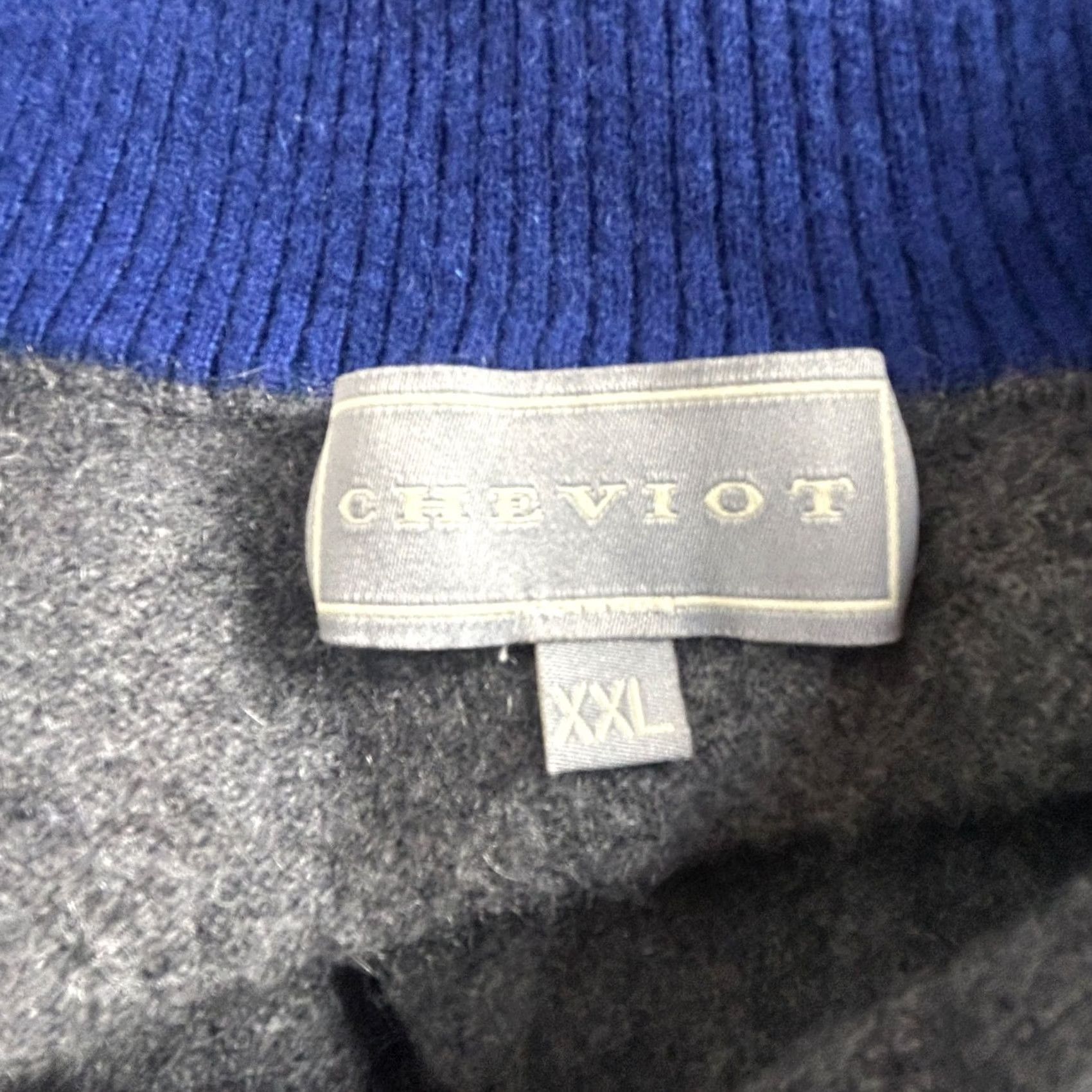 Vintage Cheviot Womens Cashmere Quarter-Zip Mock Neck Pullover Sweater 2XL Gray Cozy Size XXL / US 16-18 / IT 52-54 - 3 Thumbnail