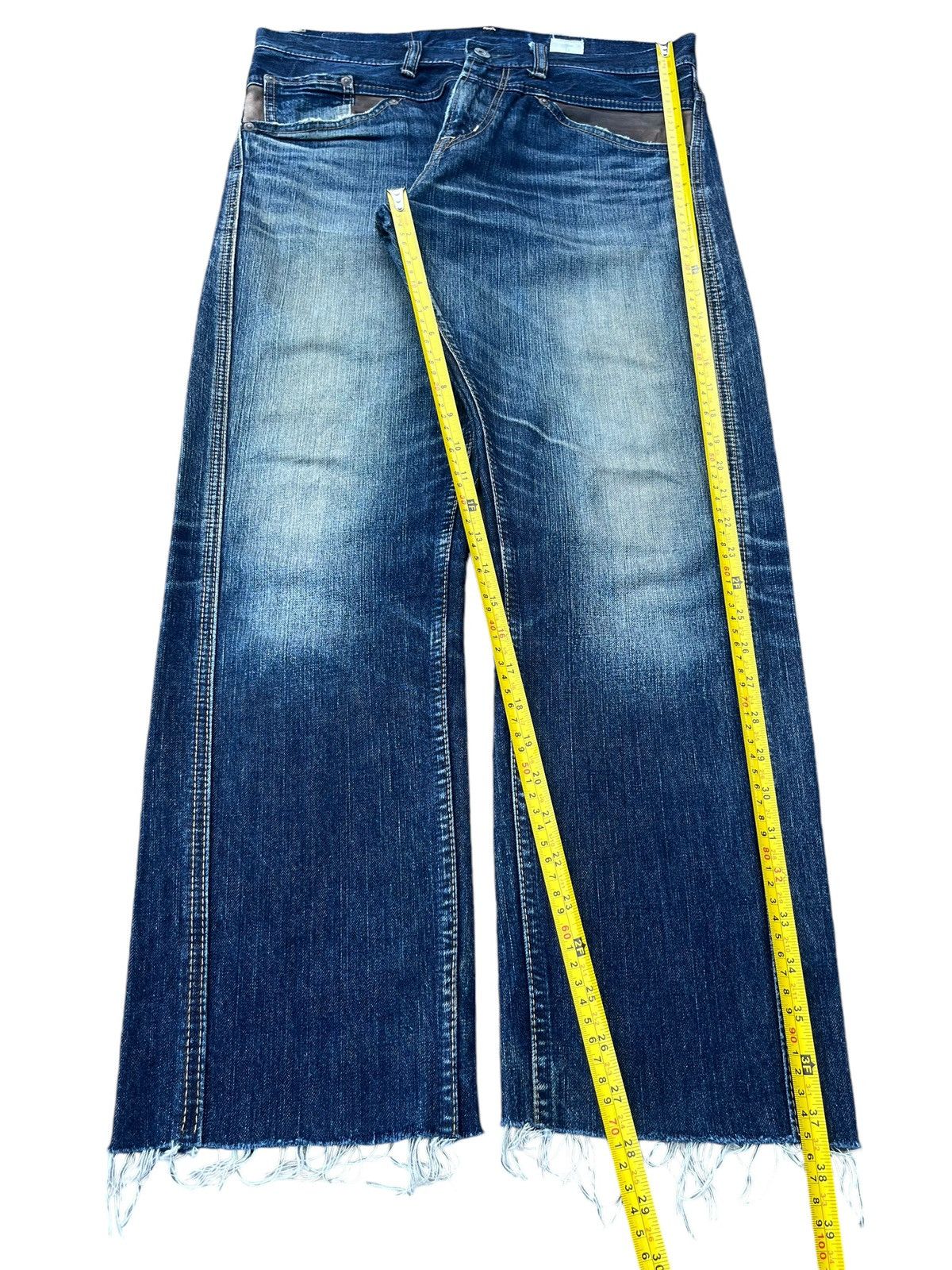 Designer × Nepenthes × URBAN RESEARCH DOORS Vintage Urban Research Blue Monark Frayed Leg Straight Jeans Size US 32 / EU 48 - 12 Thumbnail