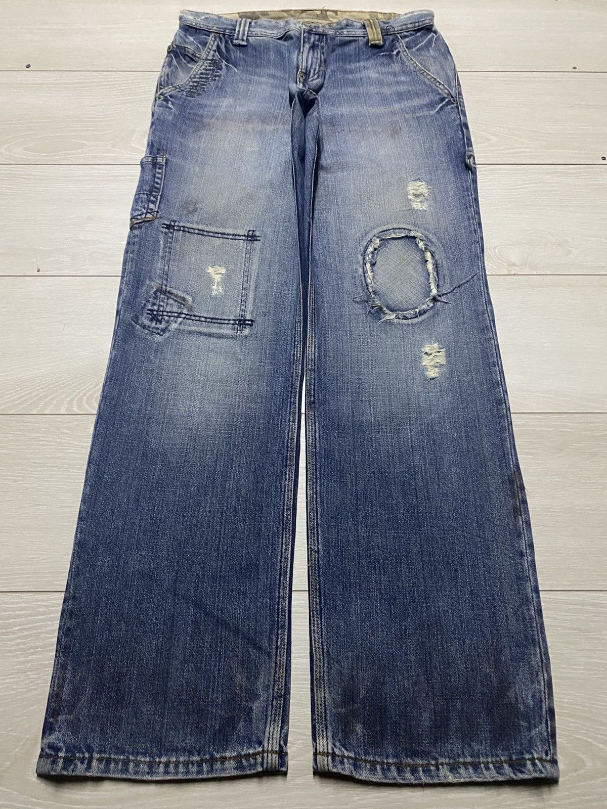 Maison Margiela Japanese Brand Patchwork Baggy Denim Margiela Style Size US 32 / EU 48 - 1 Thumbnail