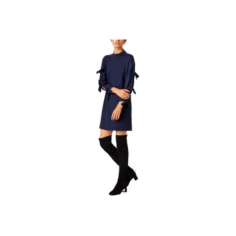 Tory Burch Tory Burch Emilia Navy Blue Bows Shift Dress SZ XS Size XS / US 0-2 / IT 36-38 - 1 Thumbnail