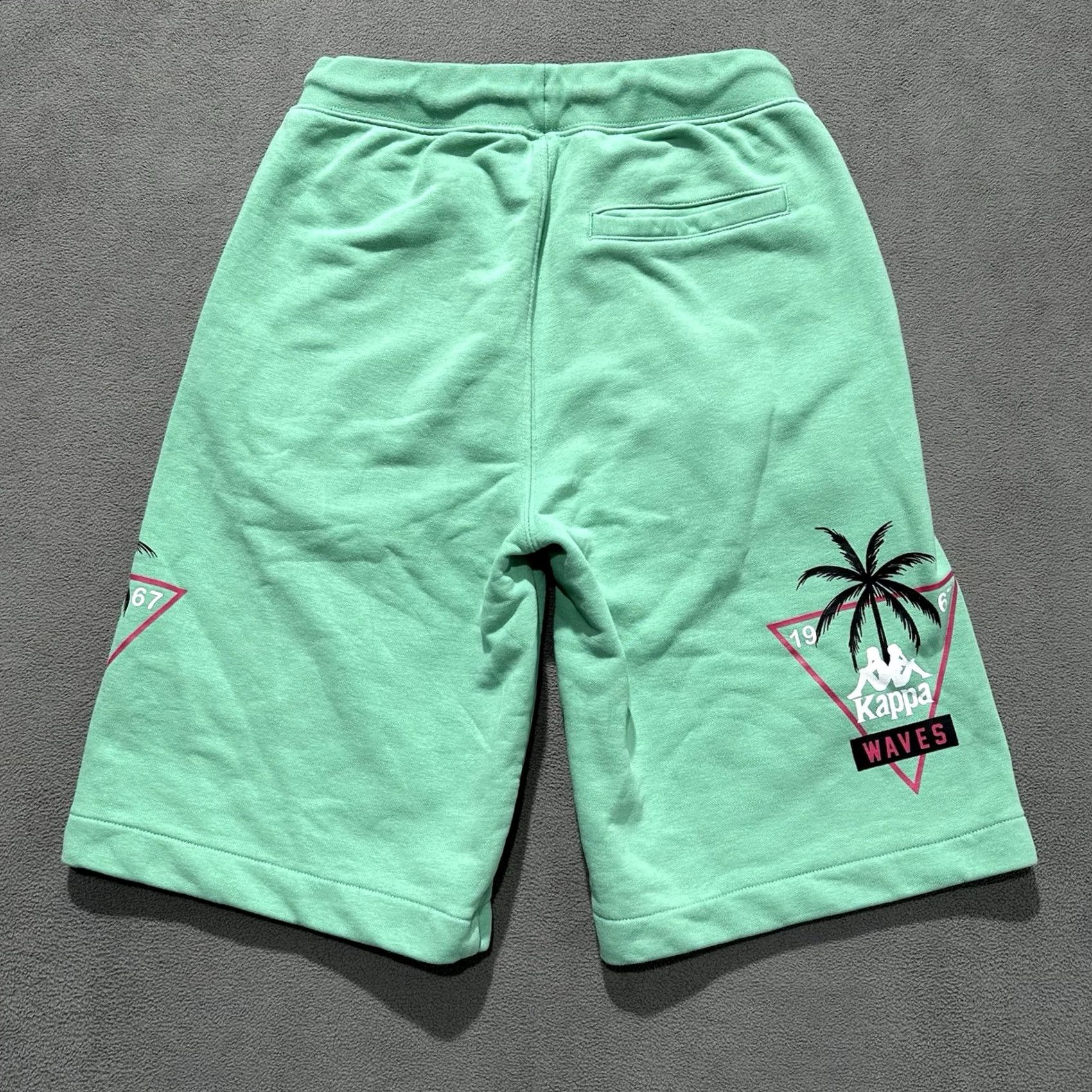 Kappa Kappa Authentic Falmouth Shorts Mens Small Light Green French Terry Sweatshorts Size US 29 - 2 Thumbnail