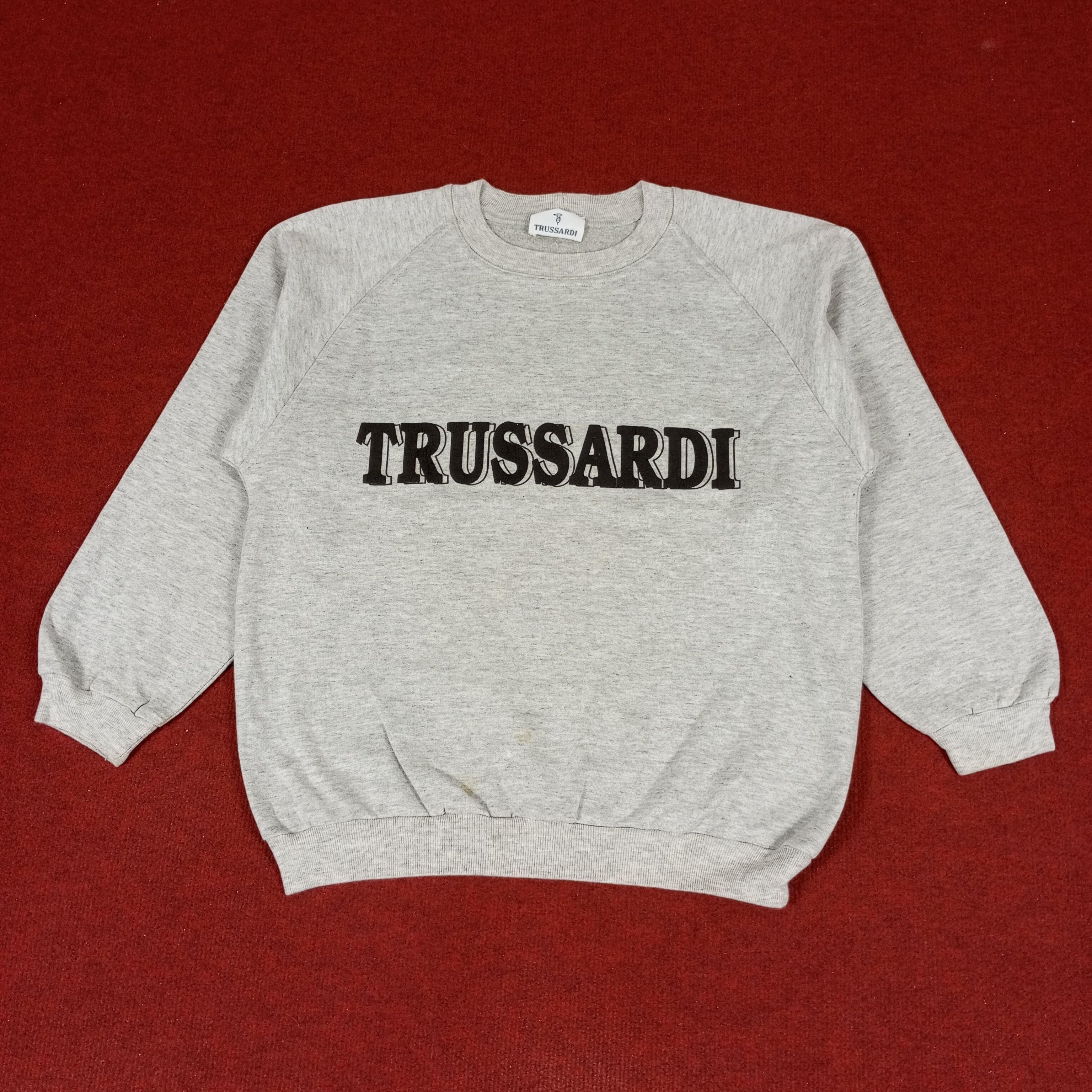 Trussardi × Vintage Trussardi Center Spellout Design Sweatshirt Size US M / EU 48-50 / 2 - 1 Thumbnail