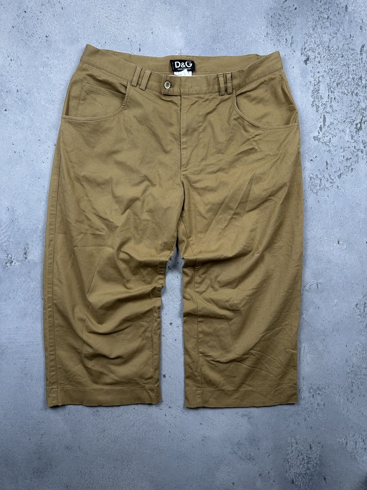 Dolce & Gabbana Vintage D&G Khaki Cotton Cropped Breeches made in Italy Rare Size US 36 / EU 52 - 1 Thumbnail