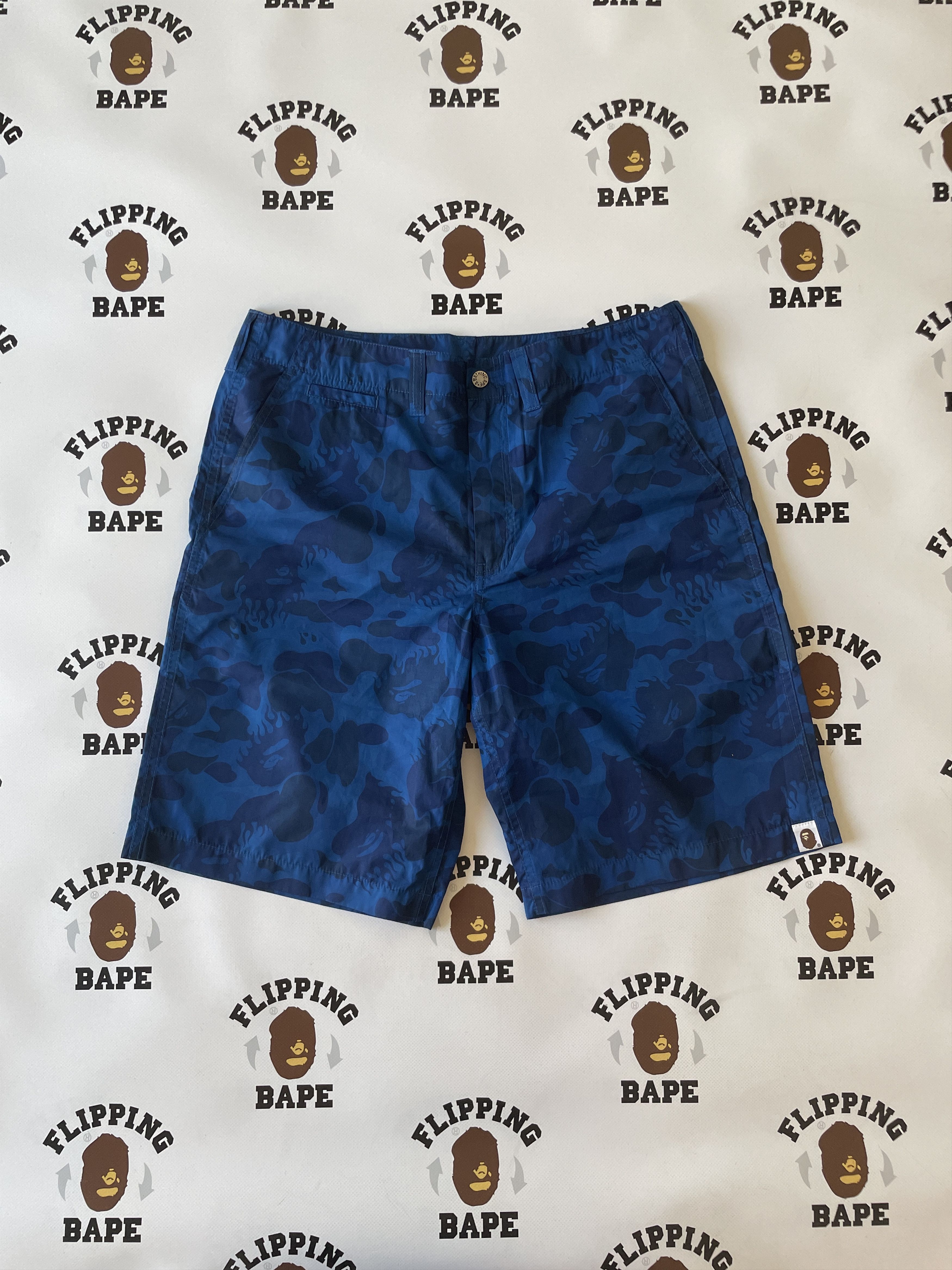 Bape FIRE CAMO BEACH SHORTS Size US 32 / EU 48 - 1 Thumbnail